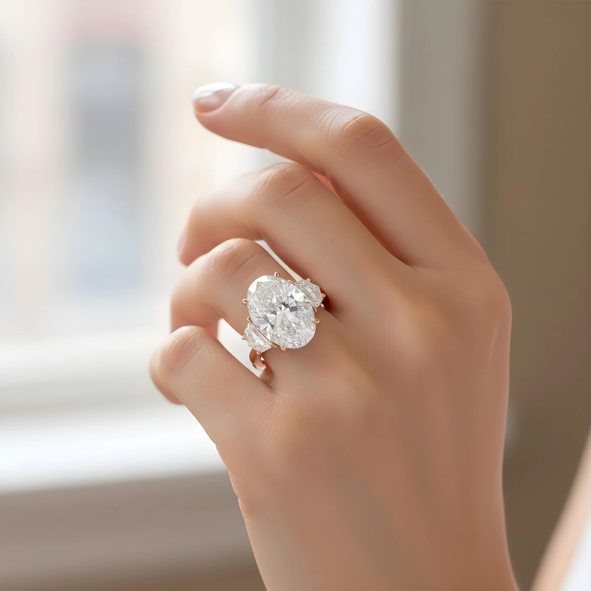 Platinum 15.25ct Oval Cut Diamond Engagement Ring 17.14ctw - Image 10