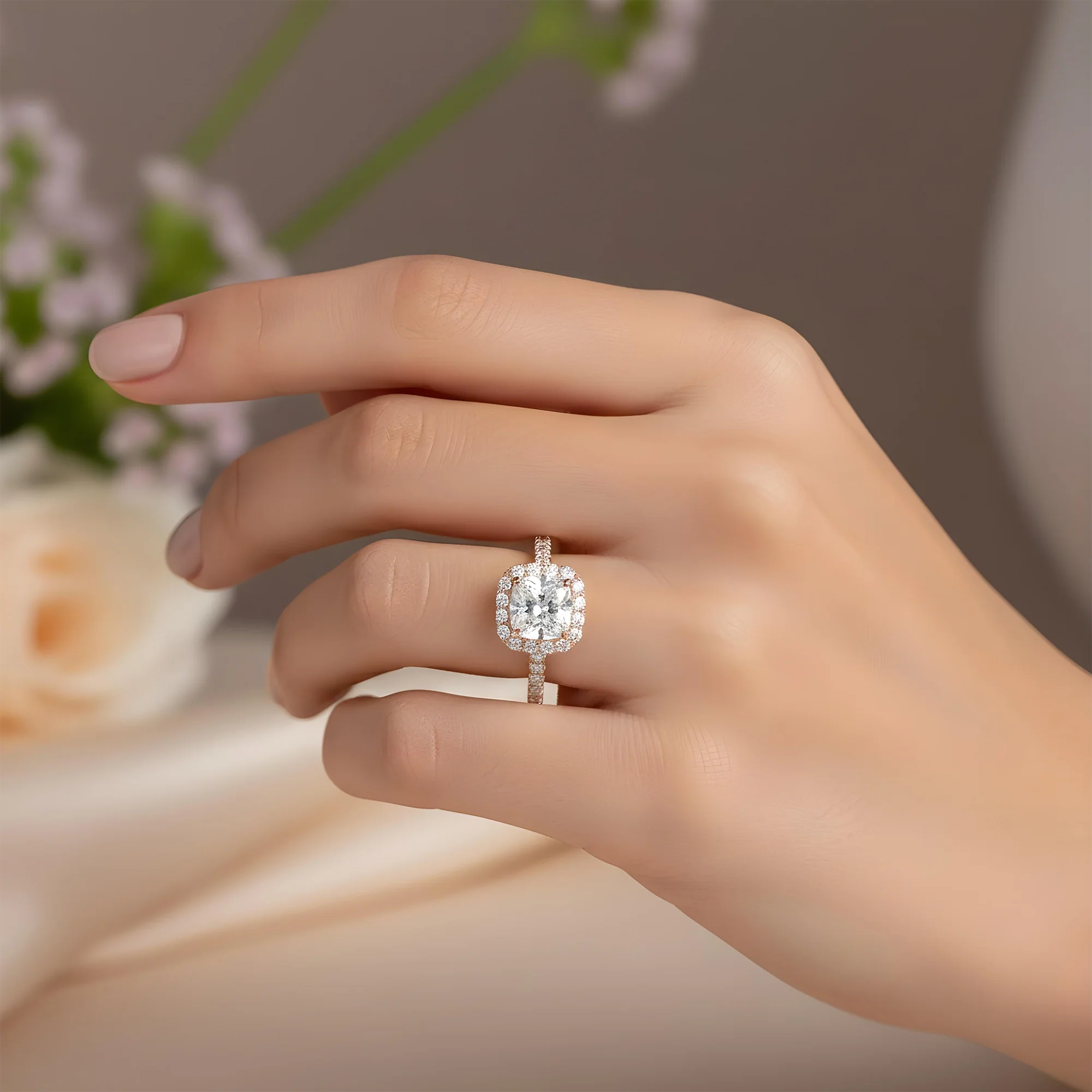 GIA Platinum 2.01ct Cushion Cut Diamond Engagement Ring W/ Halo 2.86ctw - Image 10