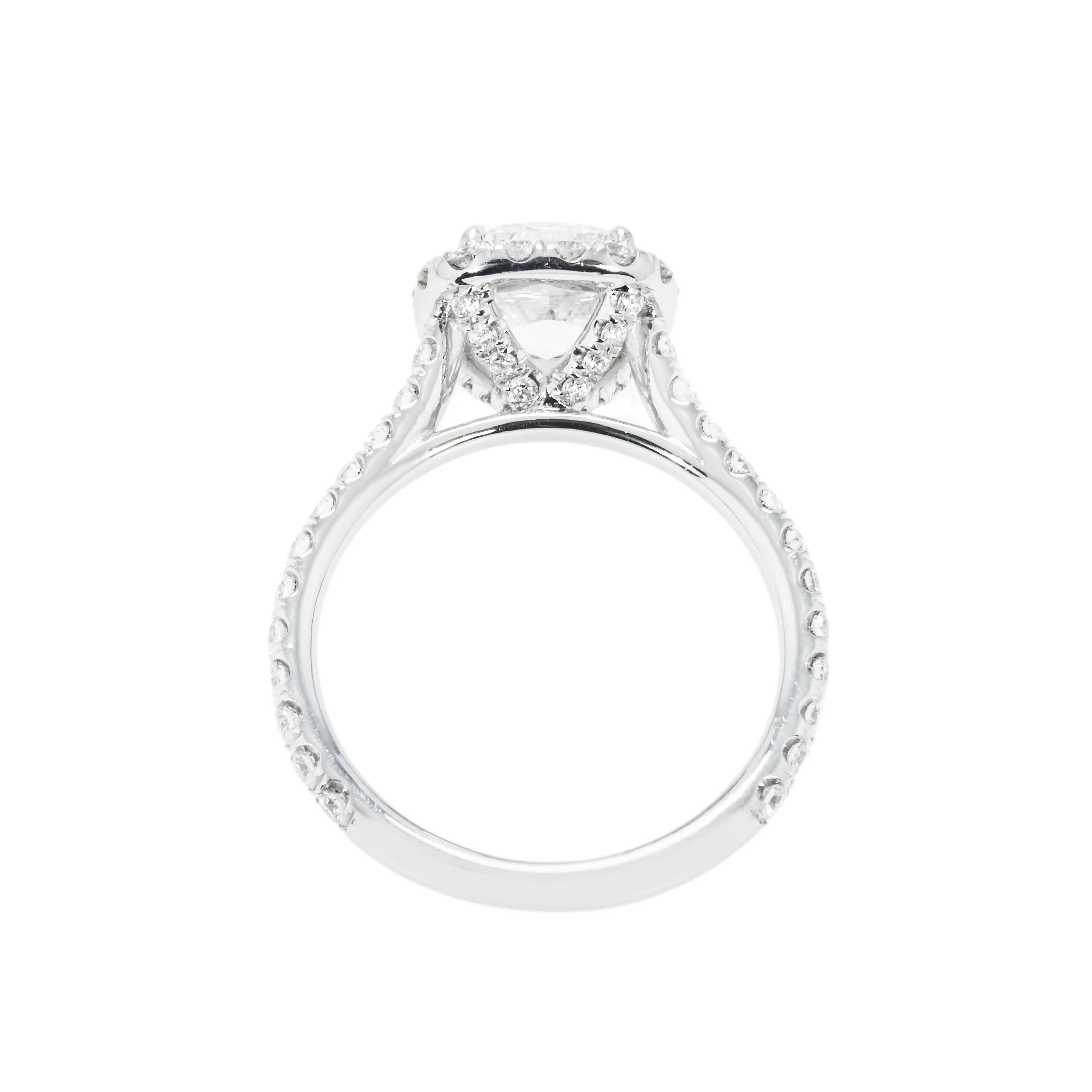 GIA Platinum 2.01ct Cushion Cut Diamond Engagement Ring W/ Halo 2.86ctw - Image 5