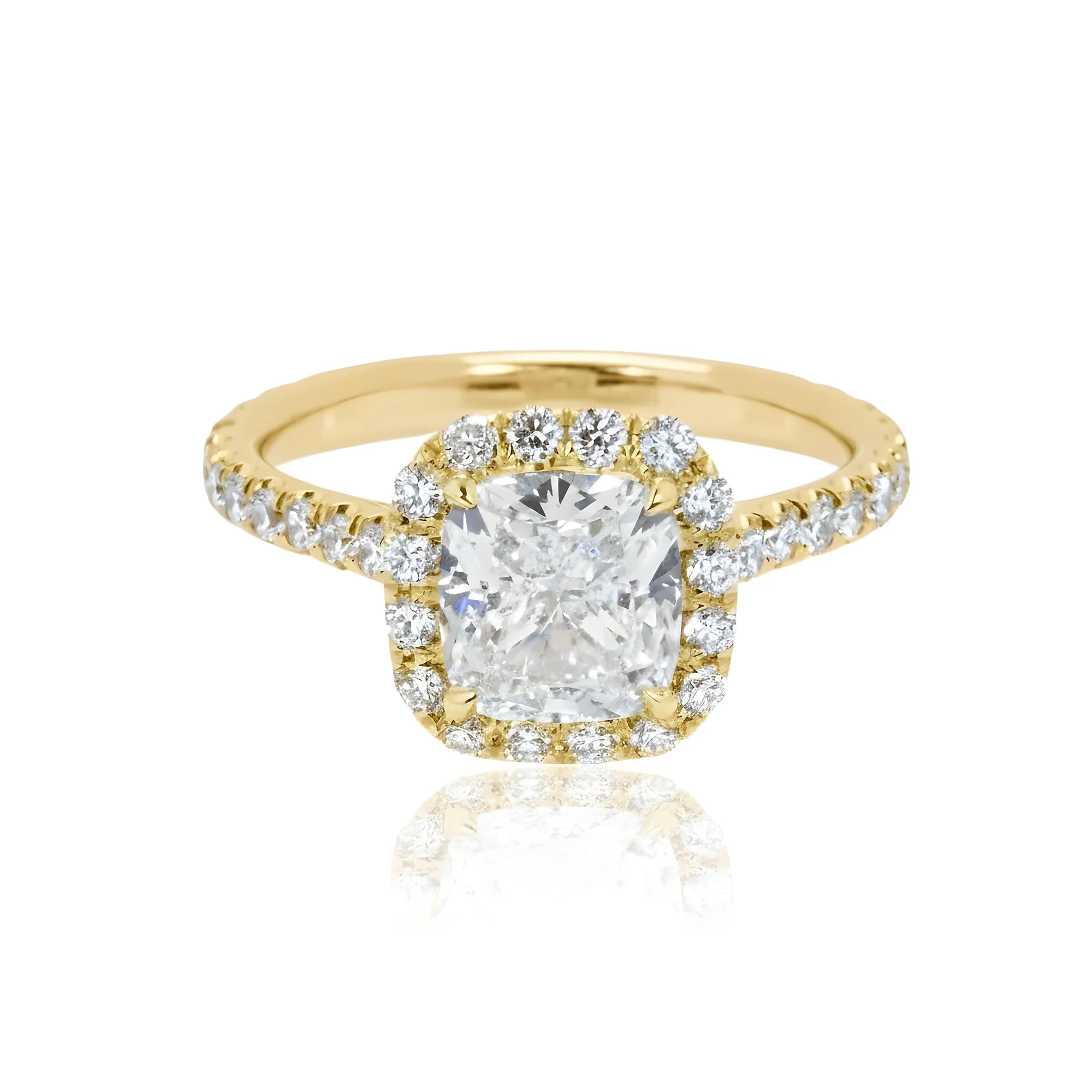 GIA Platinum 2.01ct Cushion Cut Diamond Engagement Ring W/ Halo 2.86ctw - Image 7