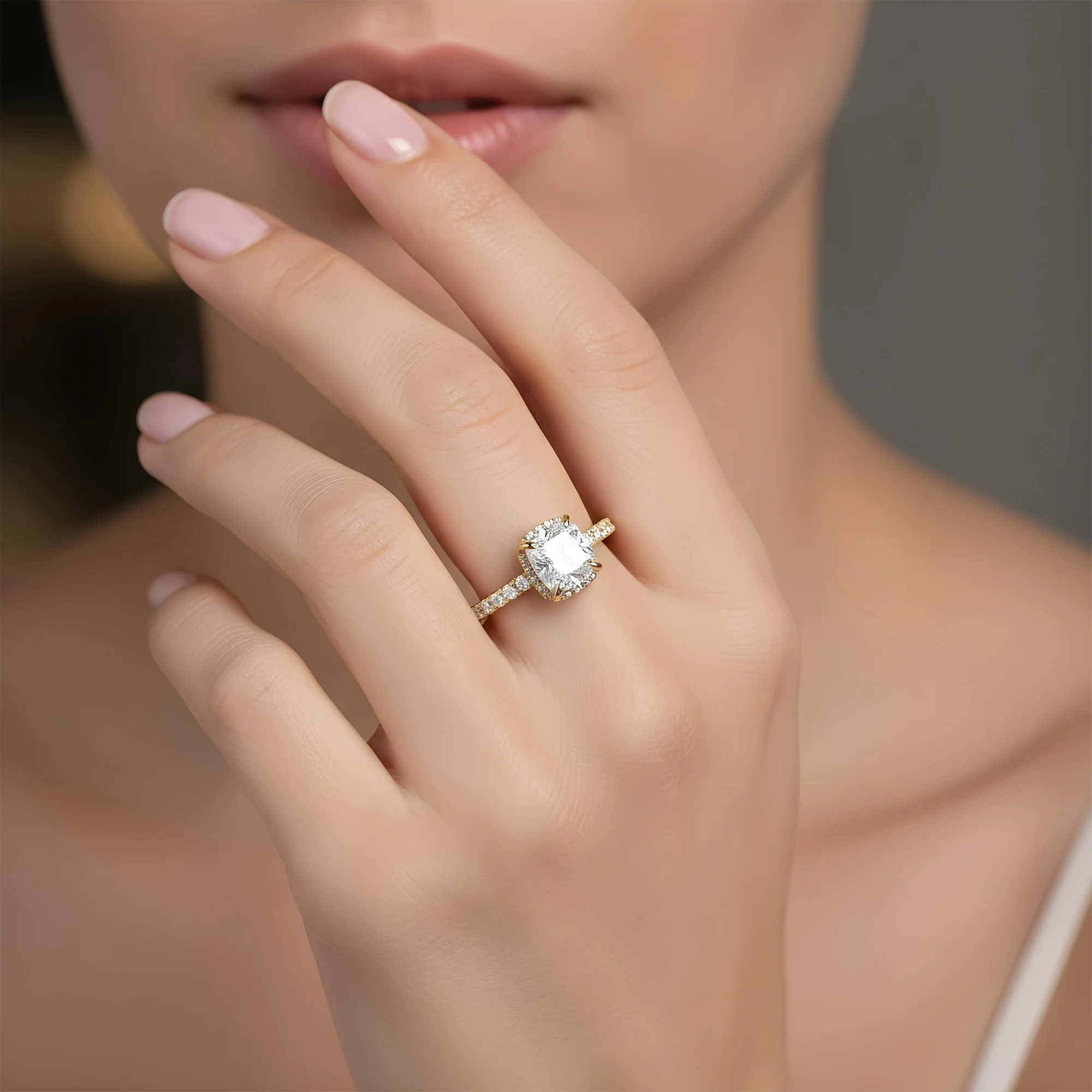 GIA Platinum 2.01ct Cushion Cut Diamond Engagement Ring W/ Halo 2.86ctw - Image 8