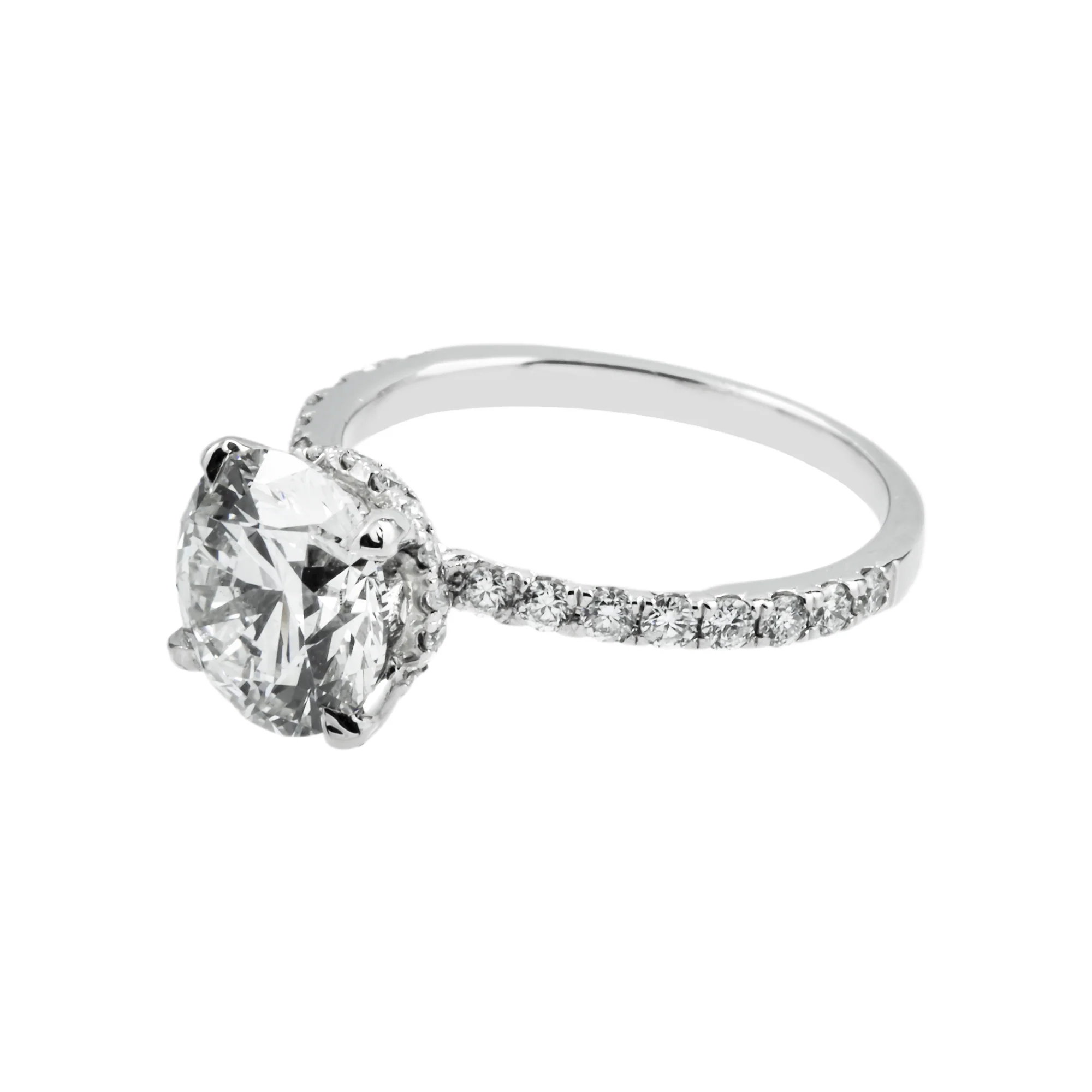 Platinum 2.18ct Round Diamond Engagement Ring 2.58ctw - Image 6