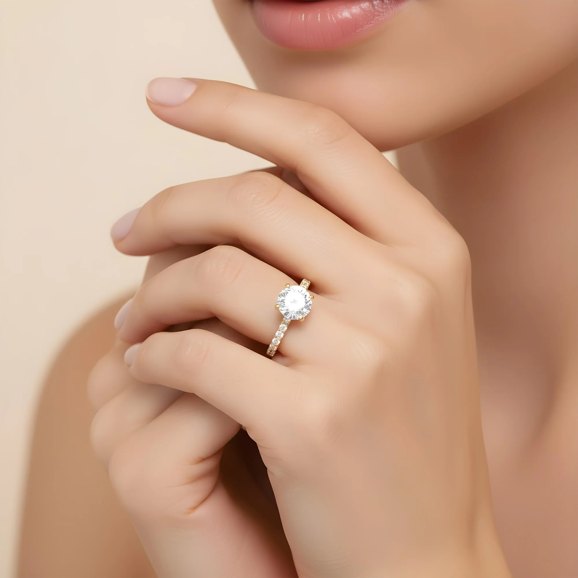 Platinum 2.18ct Round Diamond Engagement Ring 2.58ctw - Image 8