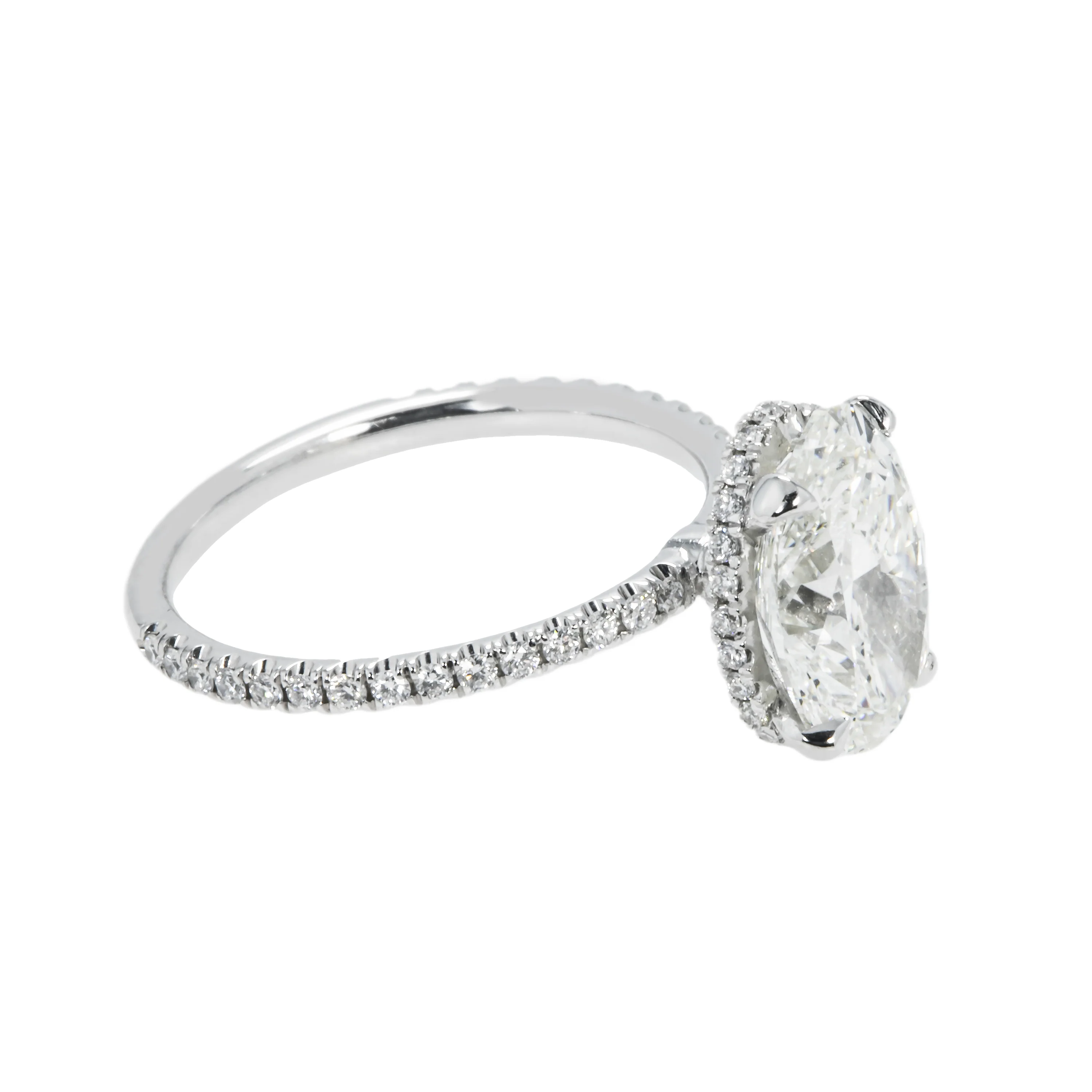 GIA Platinum 2.63ct Oval Cut Diamond Engagement Ring 2.63ctw - Image 4