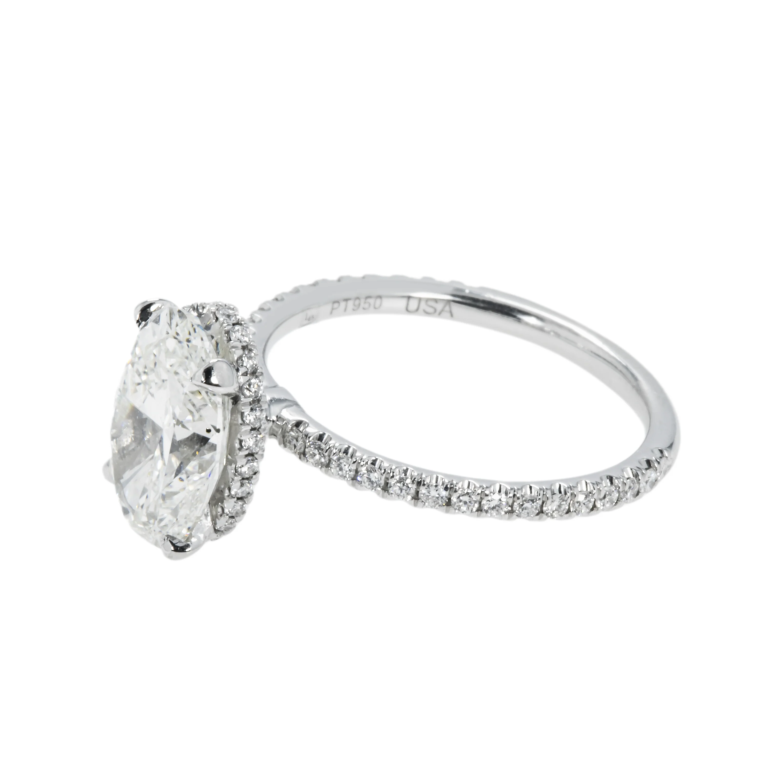 GIA Platinum 2.63ct Oval Cut Diamond Engagement Ring 2.63ctw - Image 5