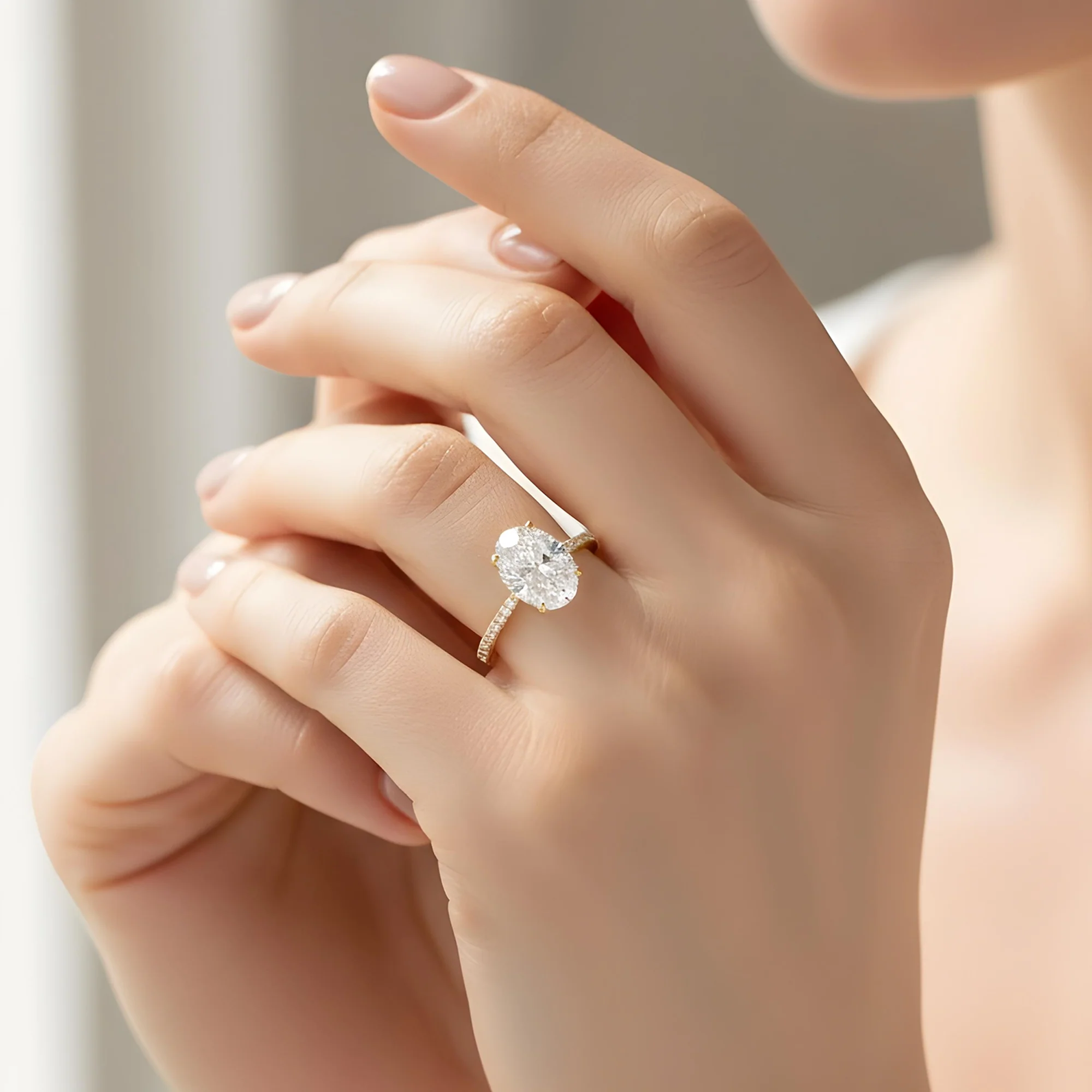 GIA Platinum 2.63ct Oval Cut Diamond Engagement Ring 2.63ctw - Image 8
