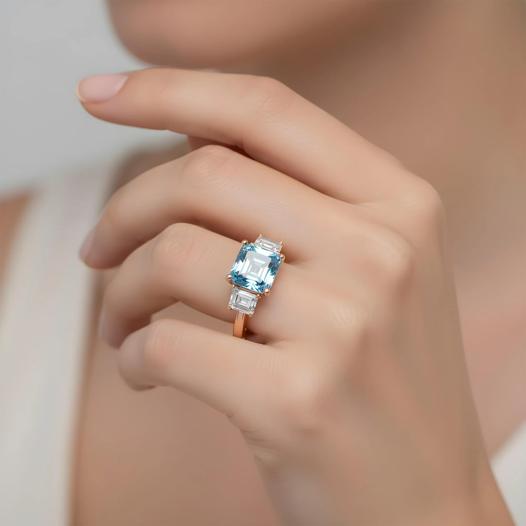 Platinum 3.0ct Fancy Vivid Blue Asscher Cut Diamond Ring 3.62ctw - Image 12