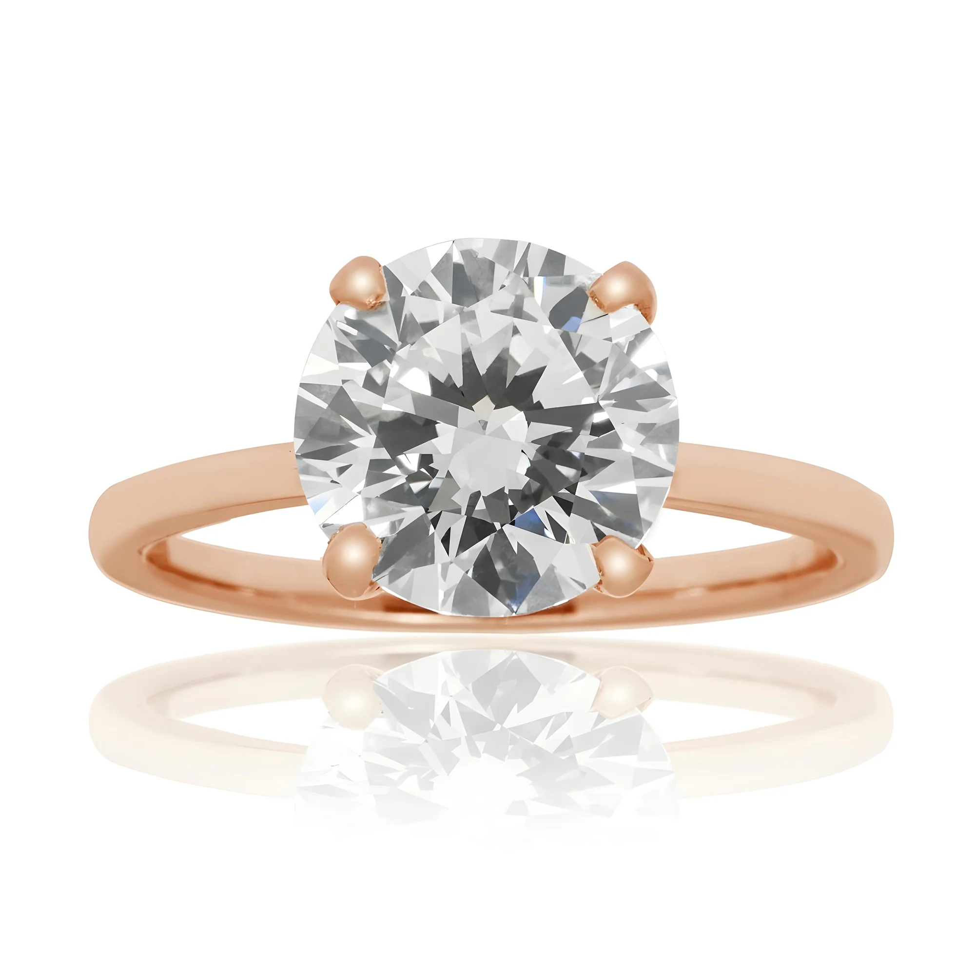 GIA Platinum 3ct Round Cut Solitaire Diamond Engagement Ring 3.09ctw - Image 12
