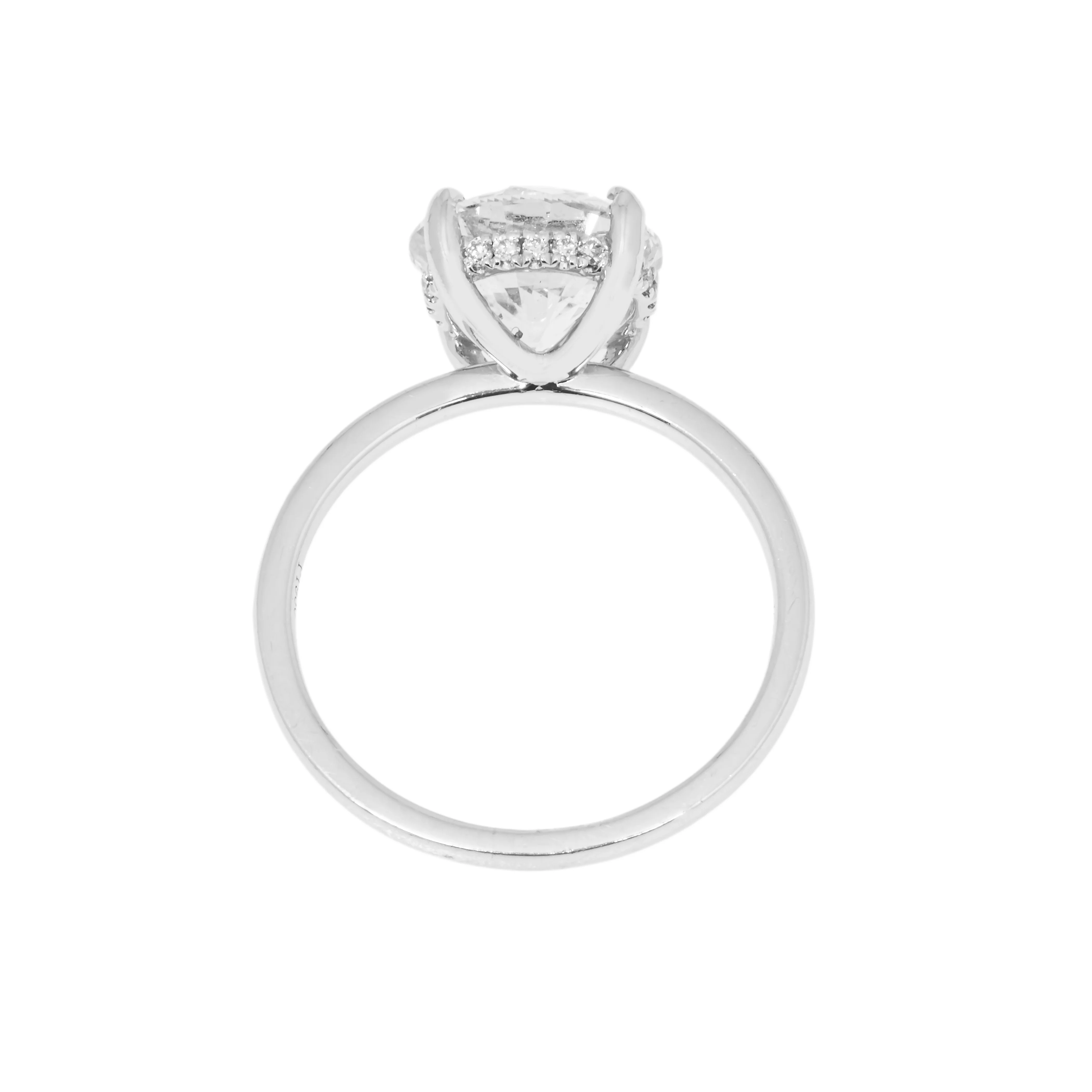 GIA Platinum 3ct Round Cut Solitaire Diamond Engagement Ring 3.09ctw - Image 5