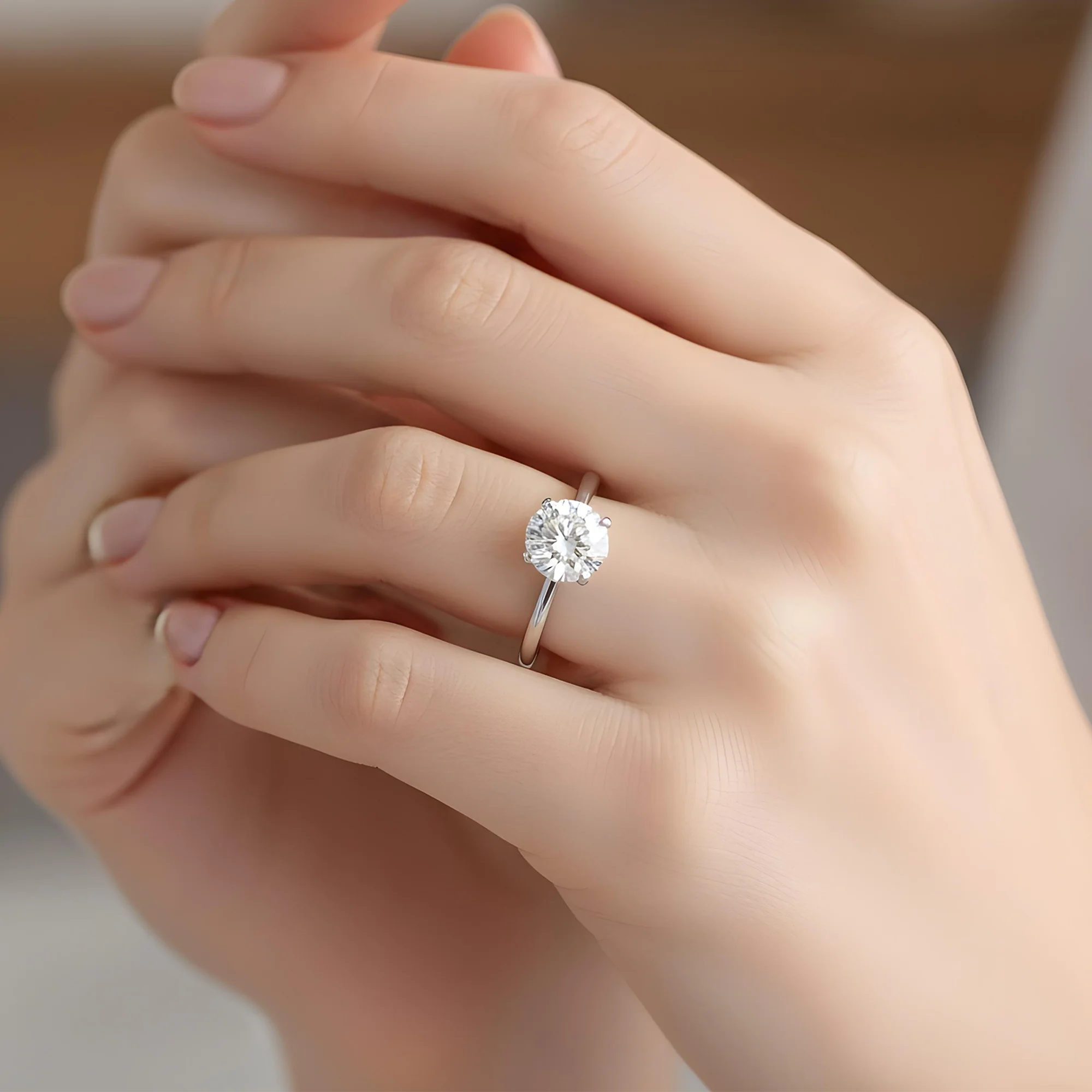 GIA Platinum 3ct Round Cut Solitaire Diamond Engagement Ring 3.09ctw - Image 9