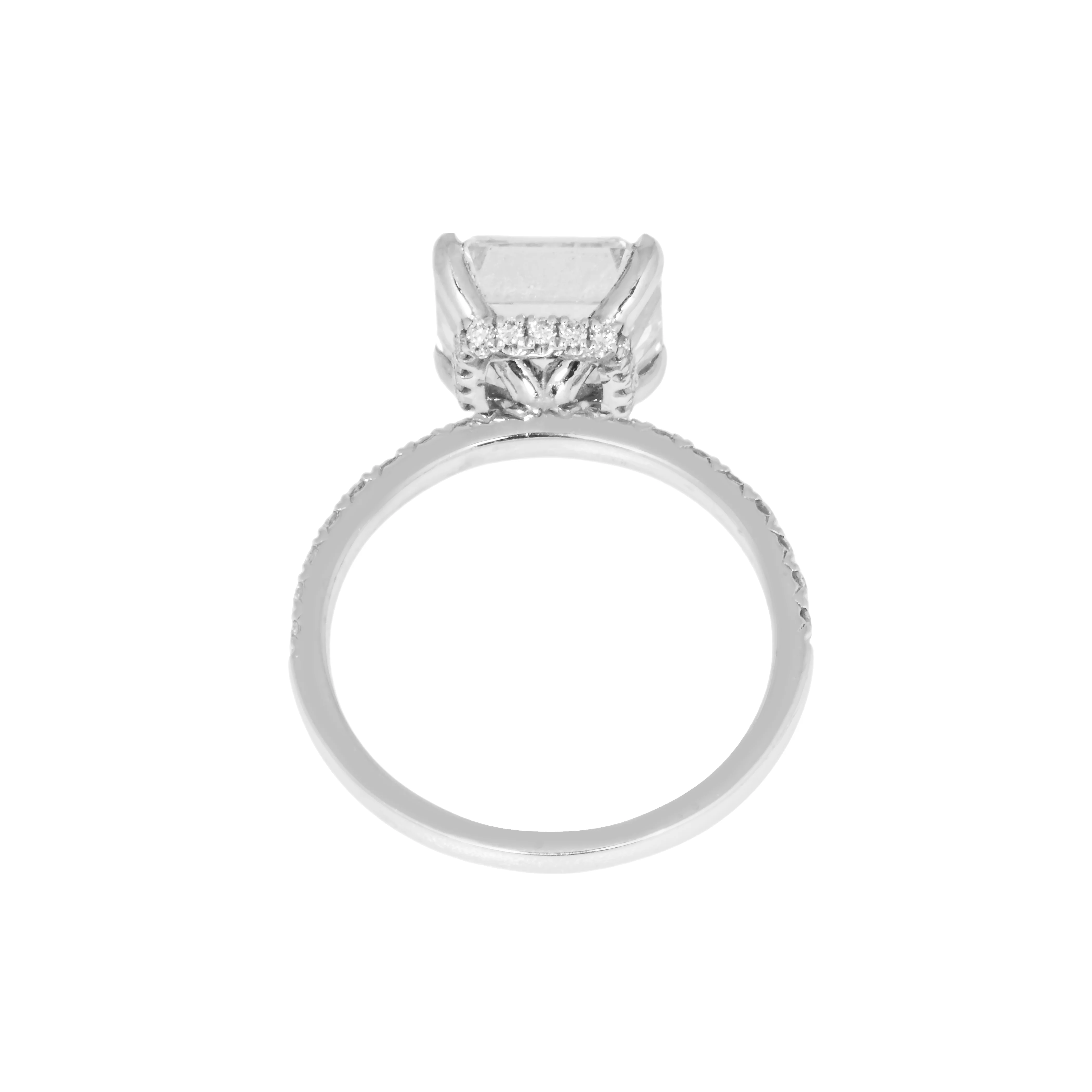 Platinum 4.05ct Asscher Cut Diamond Engagement Ring 4.42ctw - Image 5