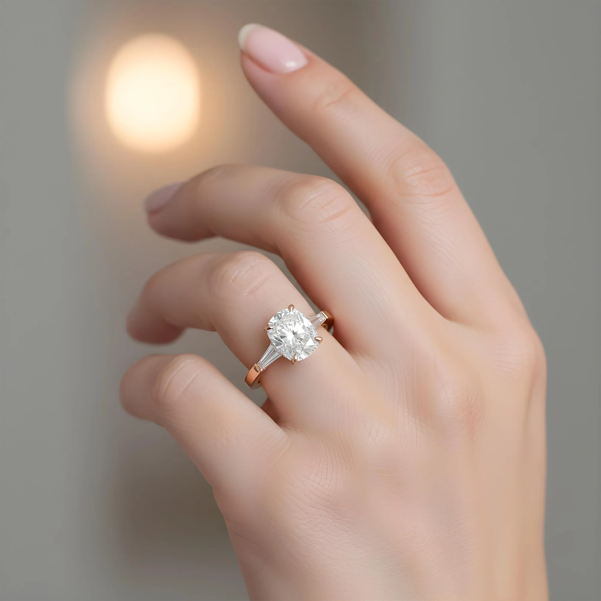 GIA Platinum 4ct Cushion Cut Triple Diamond Engagement Ring 4.54ctw - Image 9