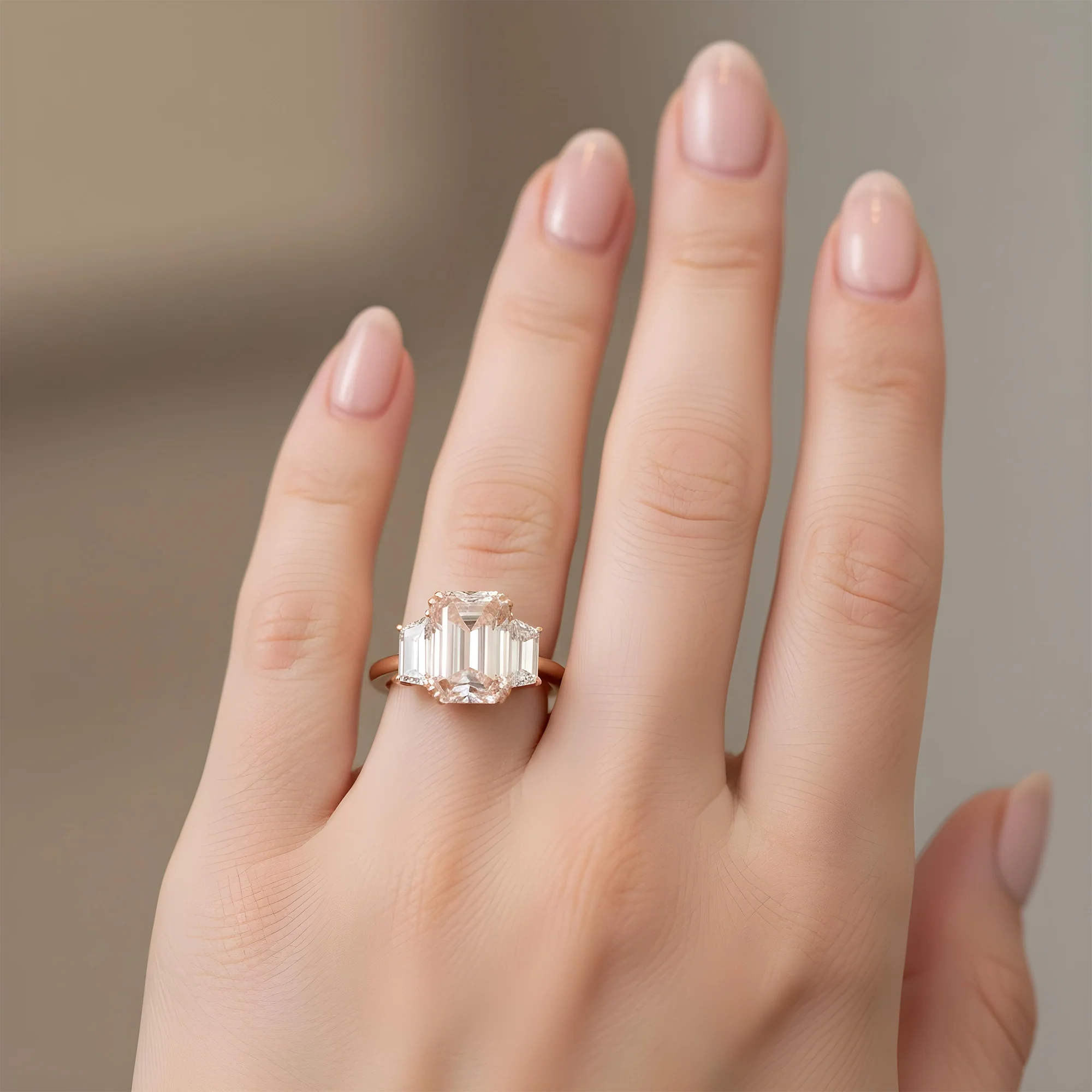 GIA Platinum 5.76ct Emerald Cut Fancy Pink Triple Diamond Ring 6.93ctw - Image 10