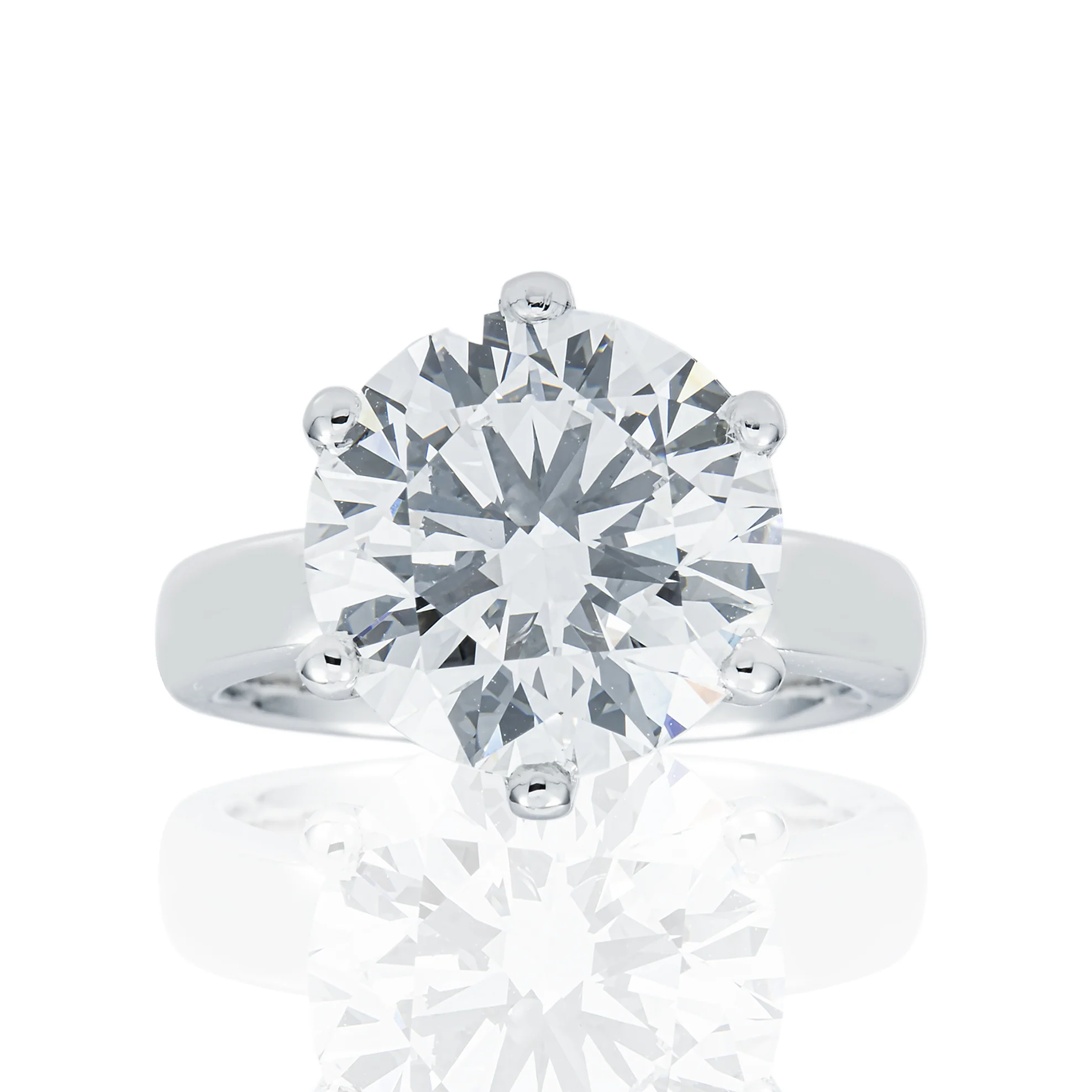 Platinum 7.17ctw Round Solitaire Diamond Engagement Ring