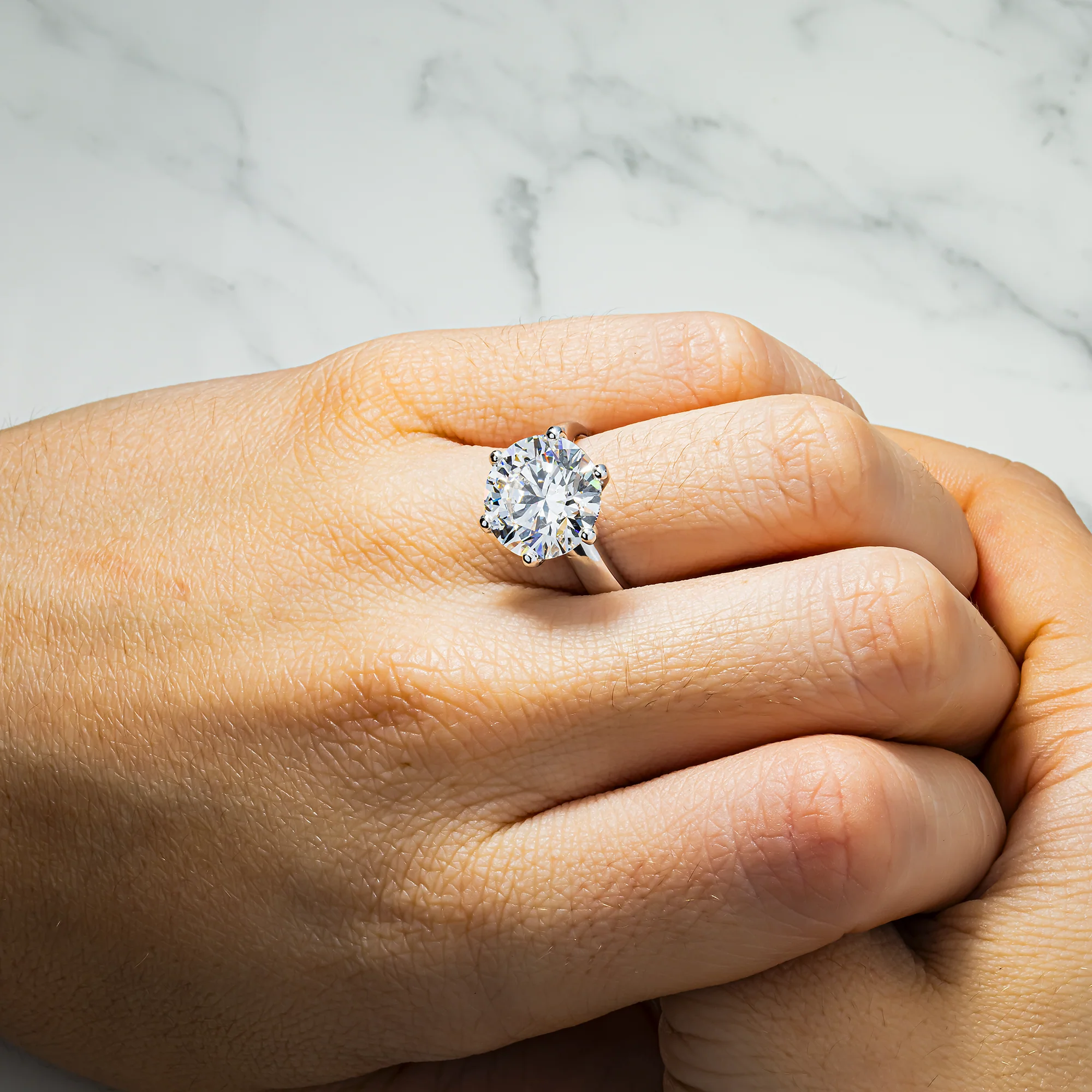 Platinum 7.17ctw Round Solitaire Diamond Engagement Ring - Image 2