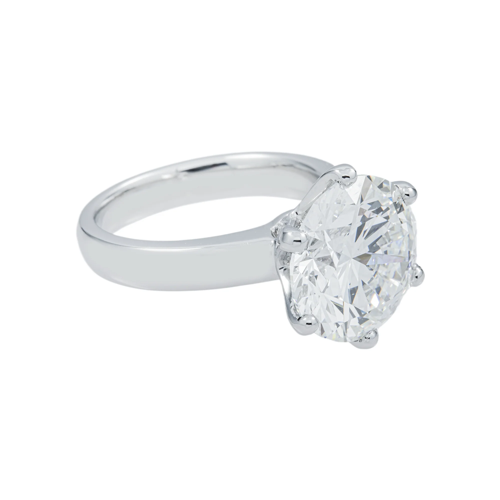 Platinum 7.17ctw Round Solitaire Diamond Engagement Ring - Image 4