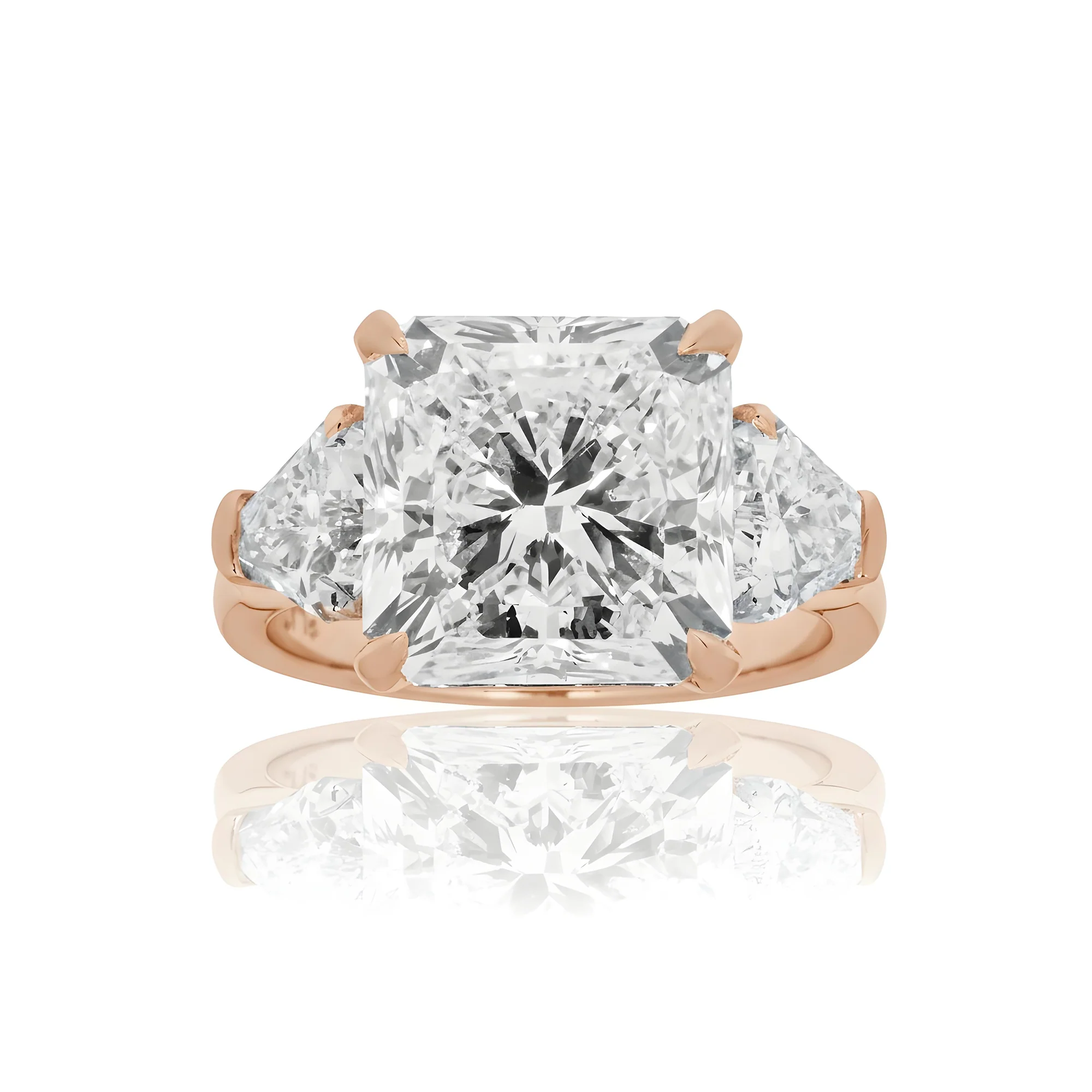 Platinum 7ct Square Radiant Cut Diamond Engagement Ring 8.54ctw - Image 9