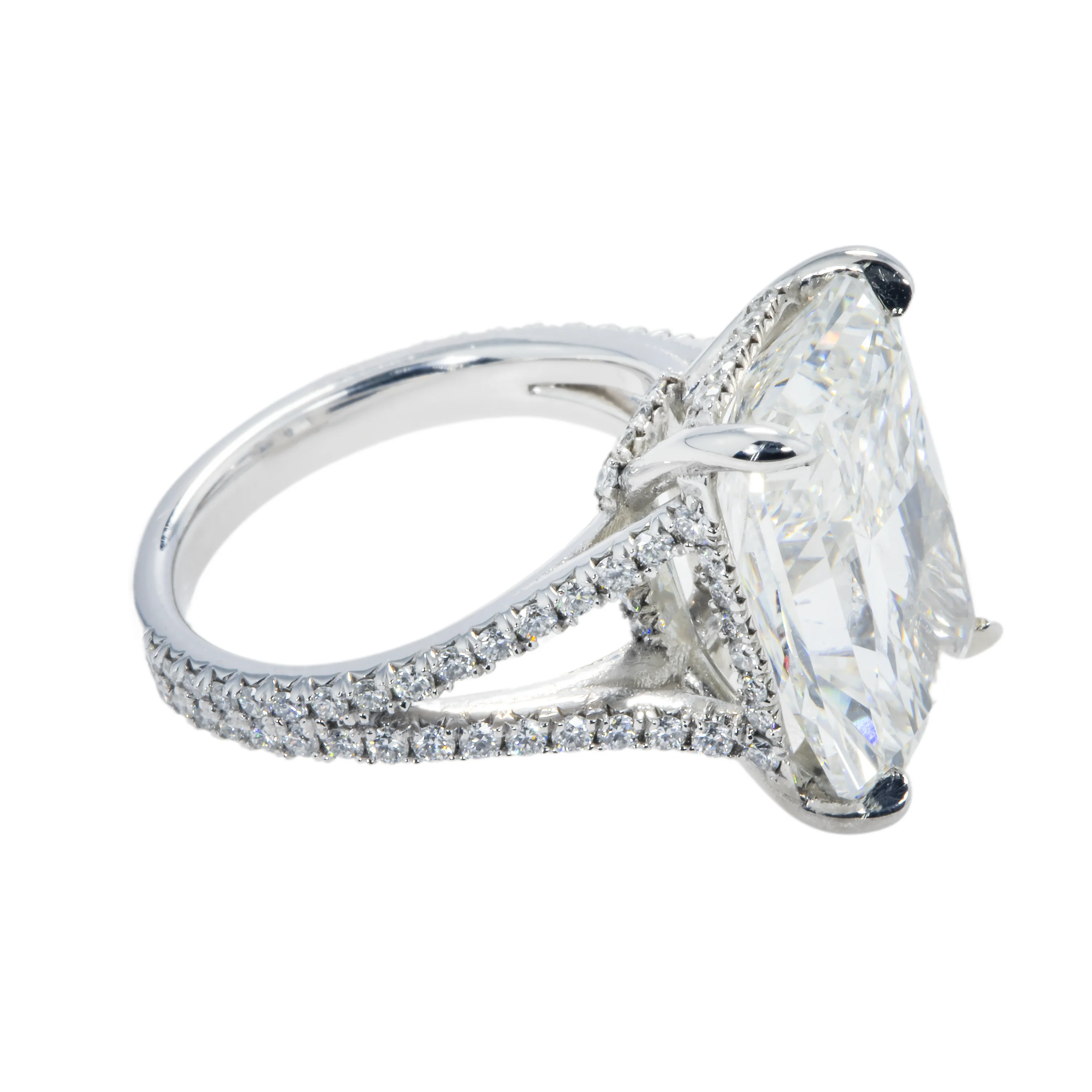 Platinum 9.01ct Radiant Cut Diamond Engagement Ring 10.01ctw - Image 6