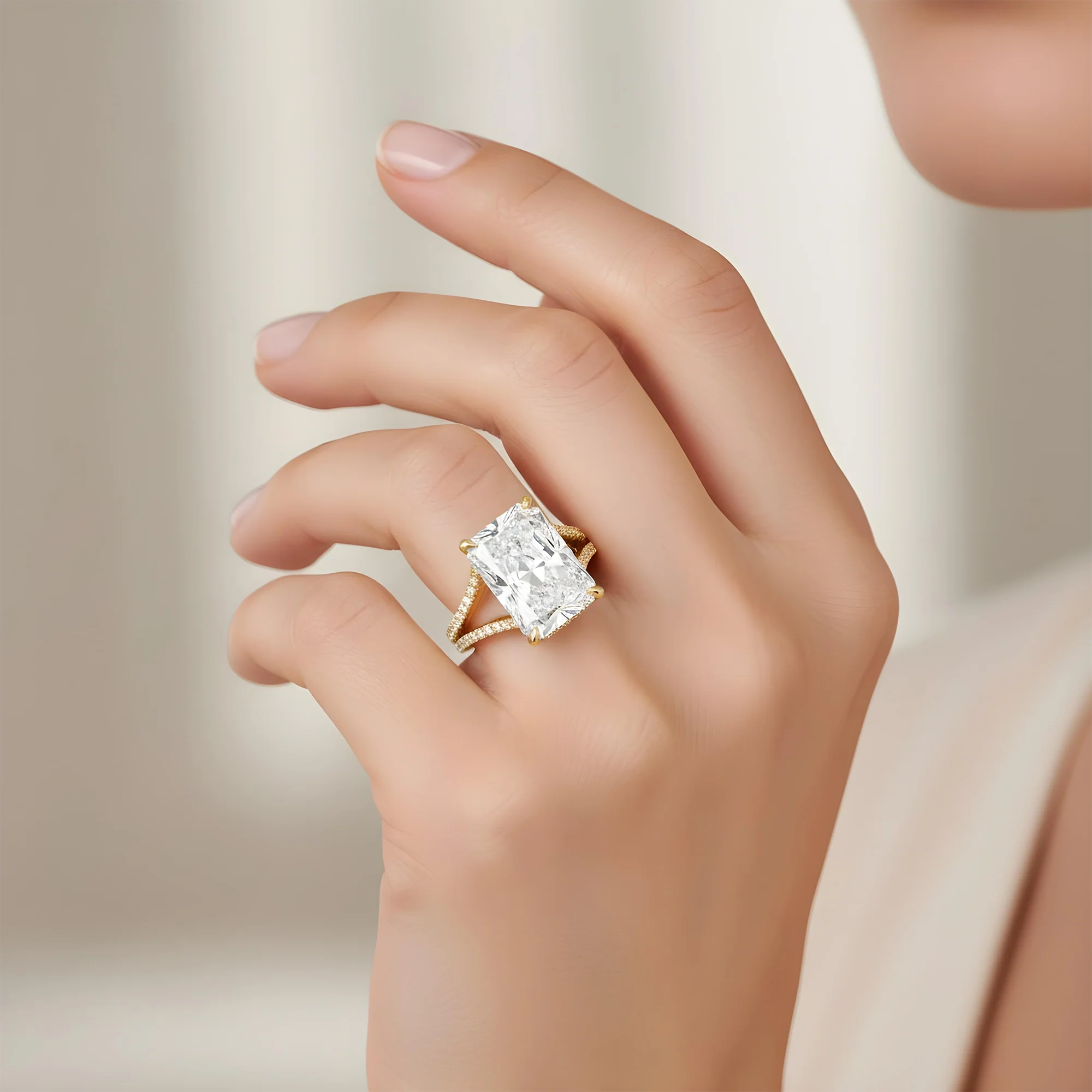 Platinum 9.01ct Radiant Cut Diamond Engagement Ring 10.01ctw - Image 8