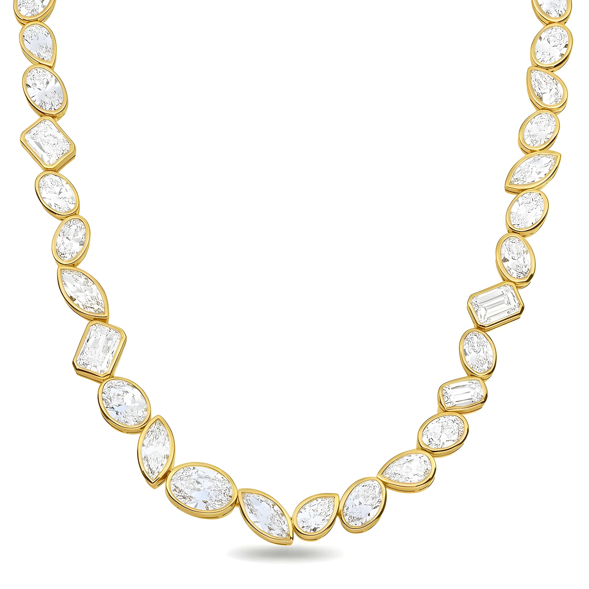 Platinum Bezel Set Multi Cut Diamond Chain 90.40ct - Image 5