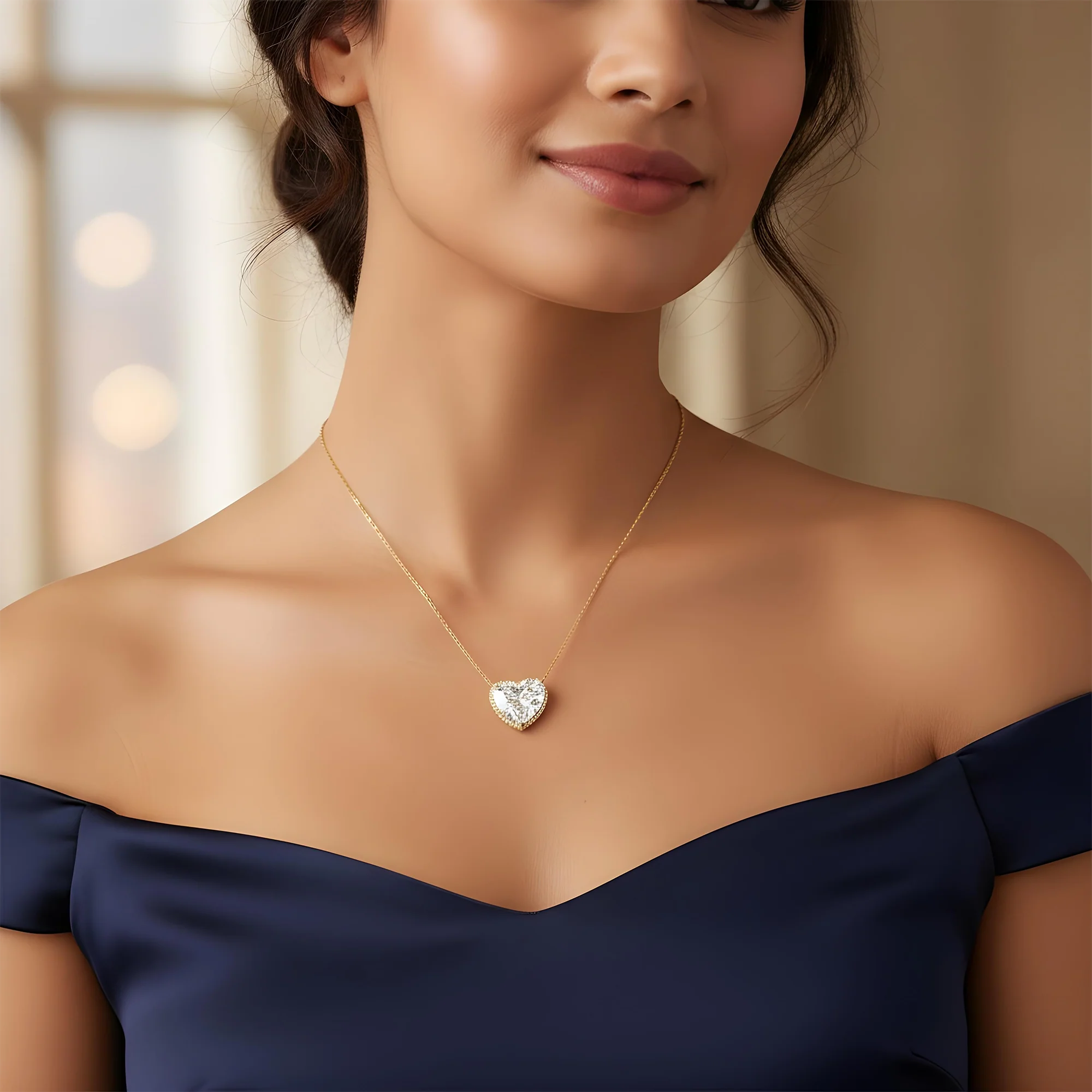 Platinum Heart Cut Diamond Pendant & Chain Necklace 22.23ct - Image 7