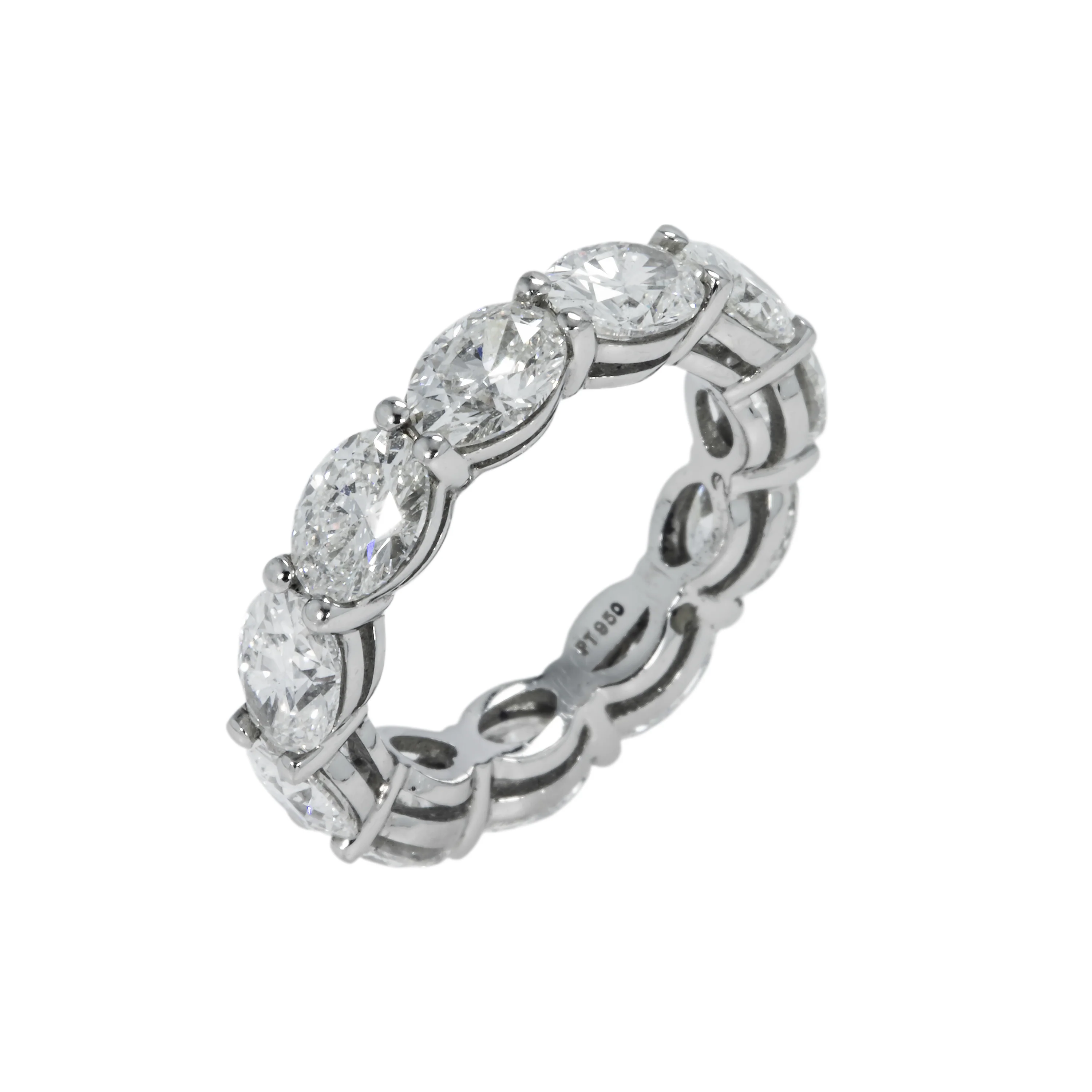 Platinum Horizontal Oval Cut Diamond Eternity ring 5.48ct (size 4.75) - Image 3