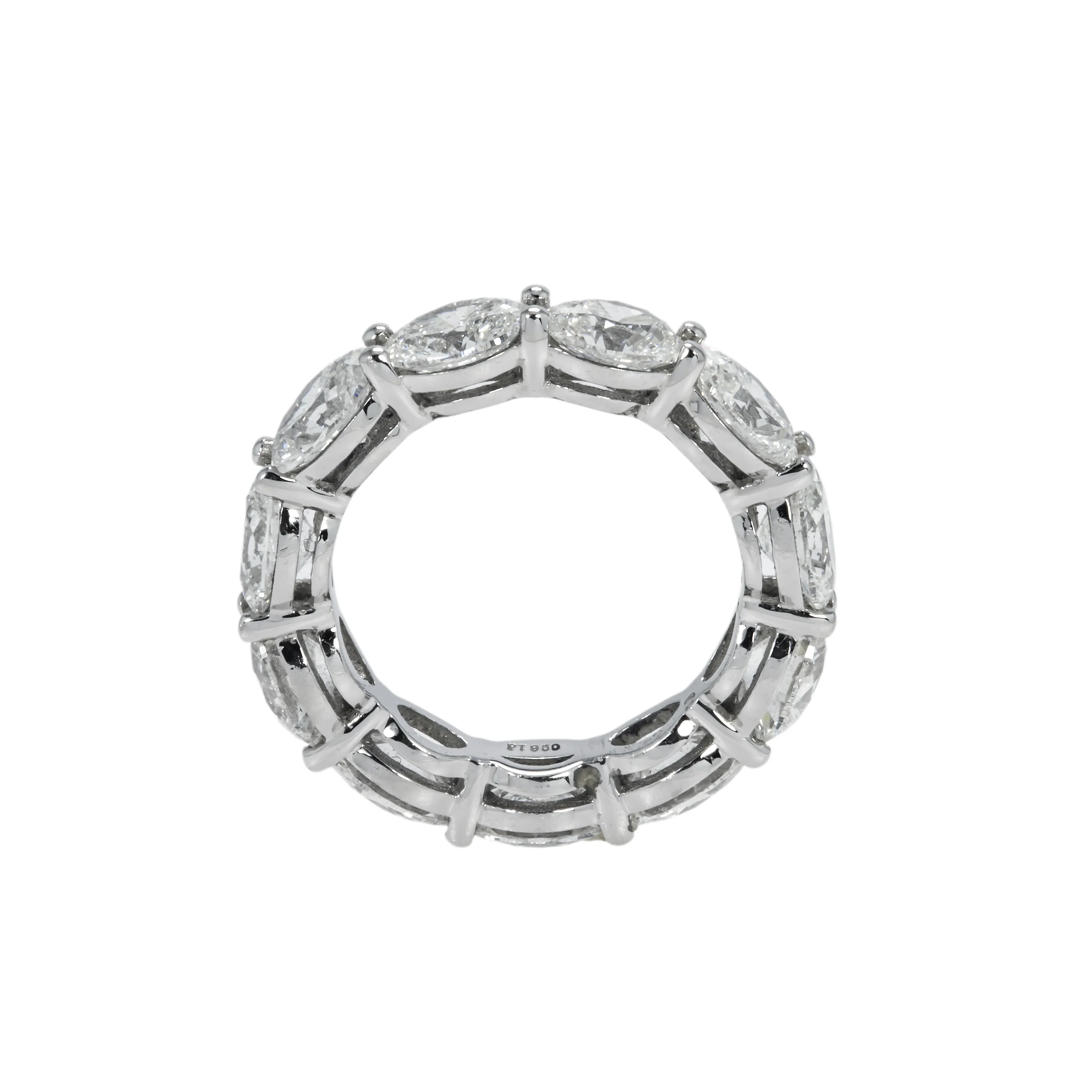 Platinum Horizontal Oval Cut Diamond Eternity ring 5.48ct (size 4.75) - Image 4