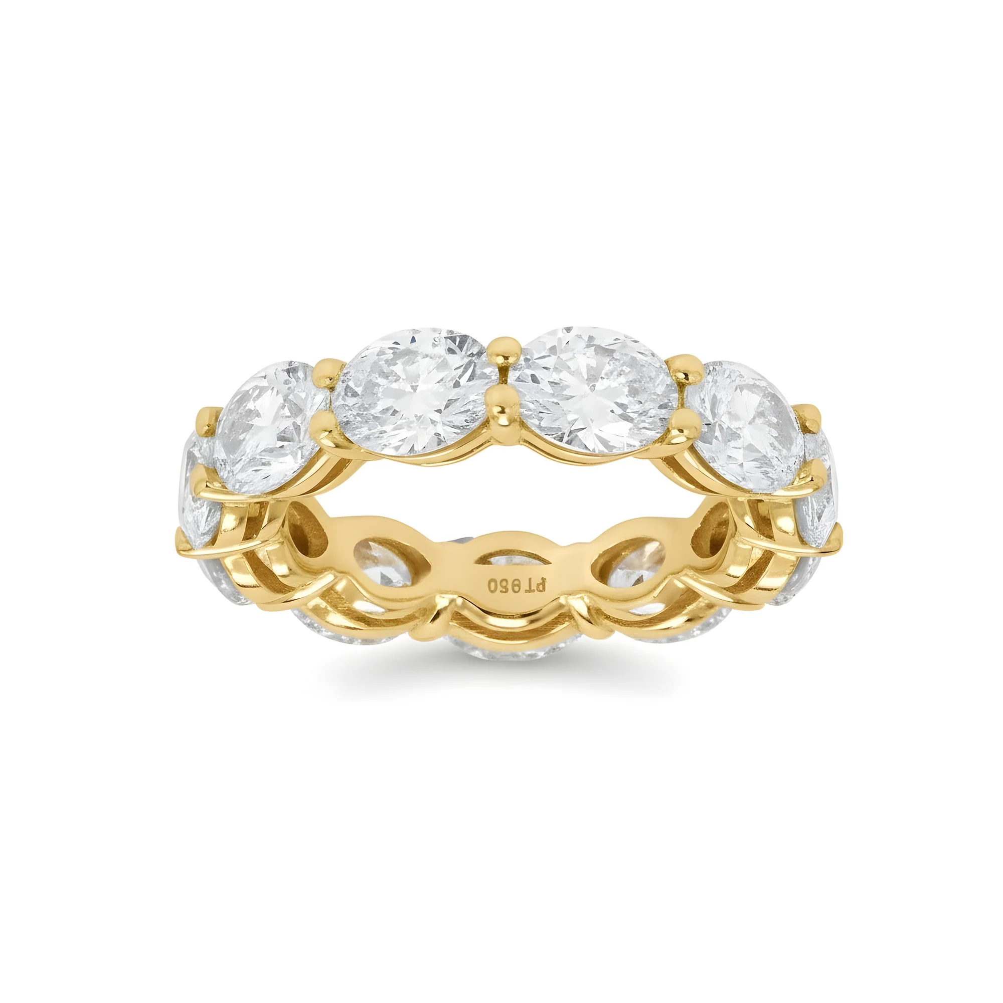 Platinum Horizontal Oval Cut Diamond Eternity ring 5.48ct (size 4.75) - Image 5