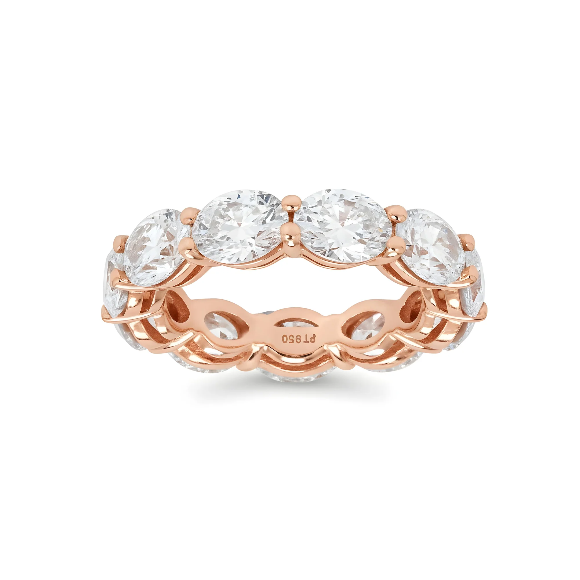 Platinum Horizontal Oval Cut Diamond Eternity ring 5.48ct (size 4.75) - Image 7