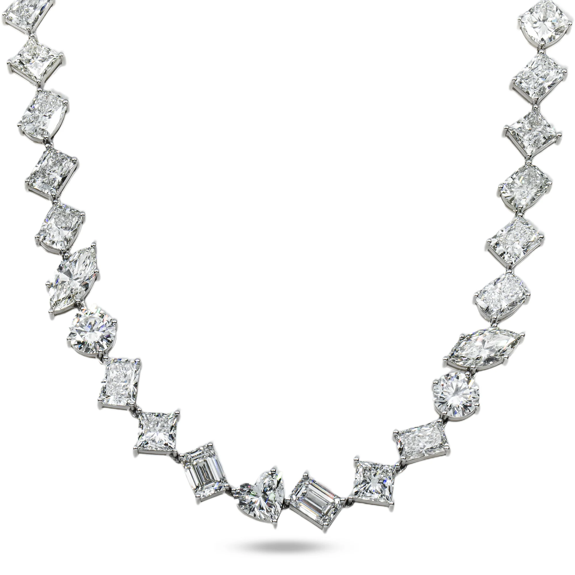 Platinum Multi Cut Diamond Chain 135.63ct