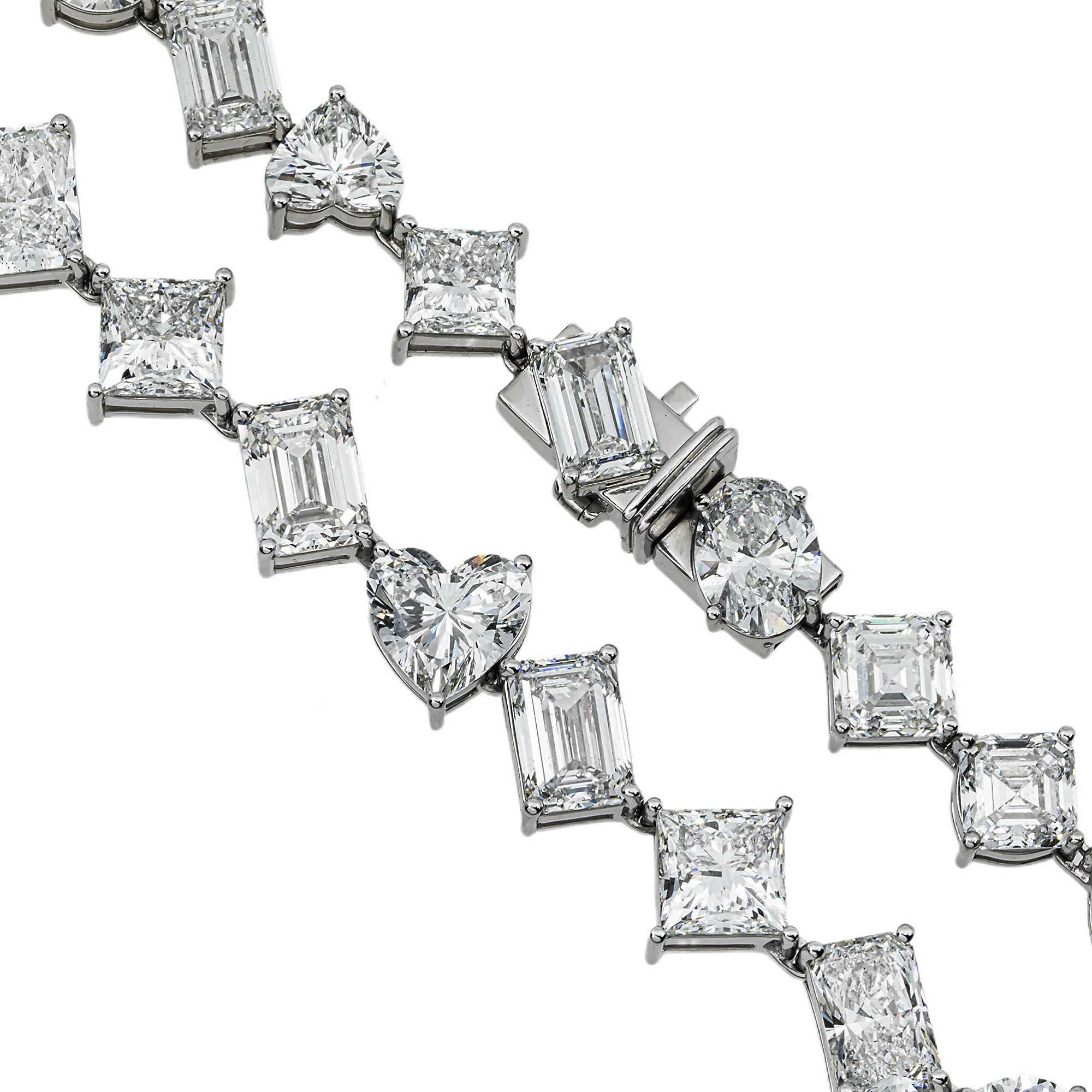 Platinum Multi Cut Diamond Chain 135.63ct - Image 4