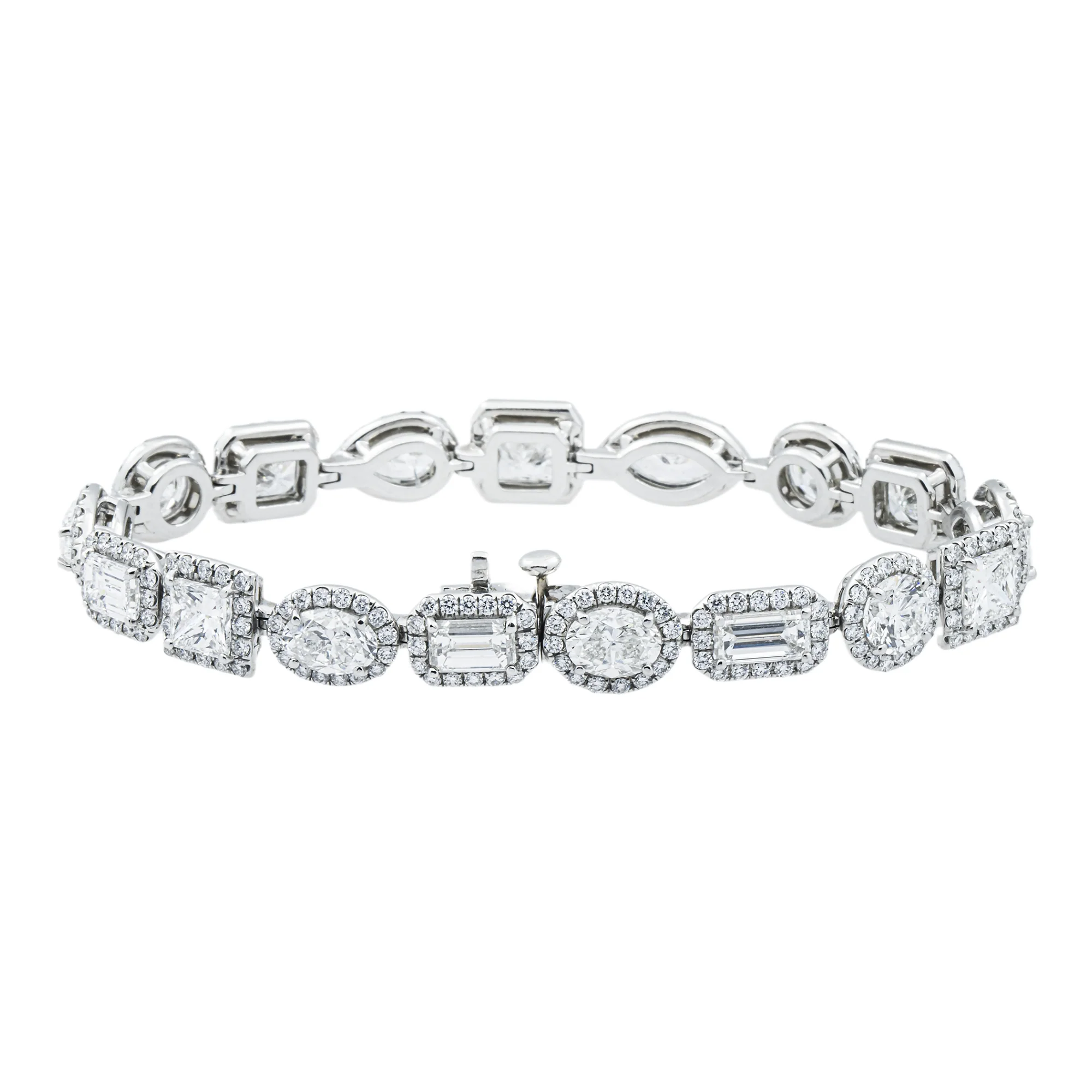 GIA Platinum Multi Cut Diamond Satellite Bracelet 20.97ct - Image 4