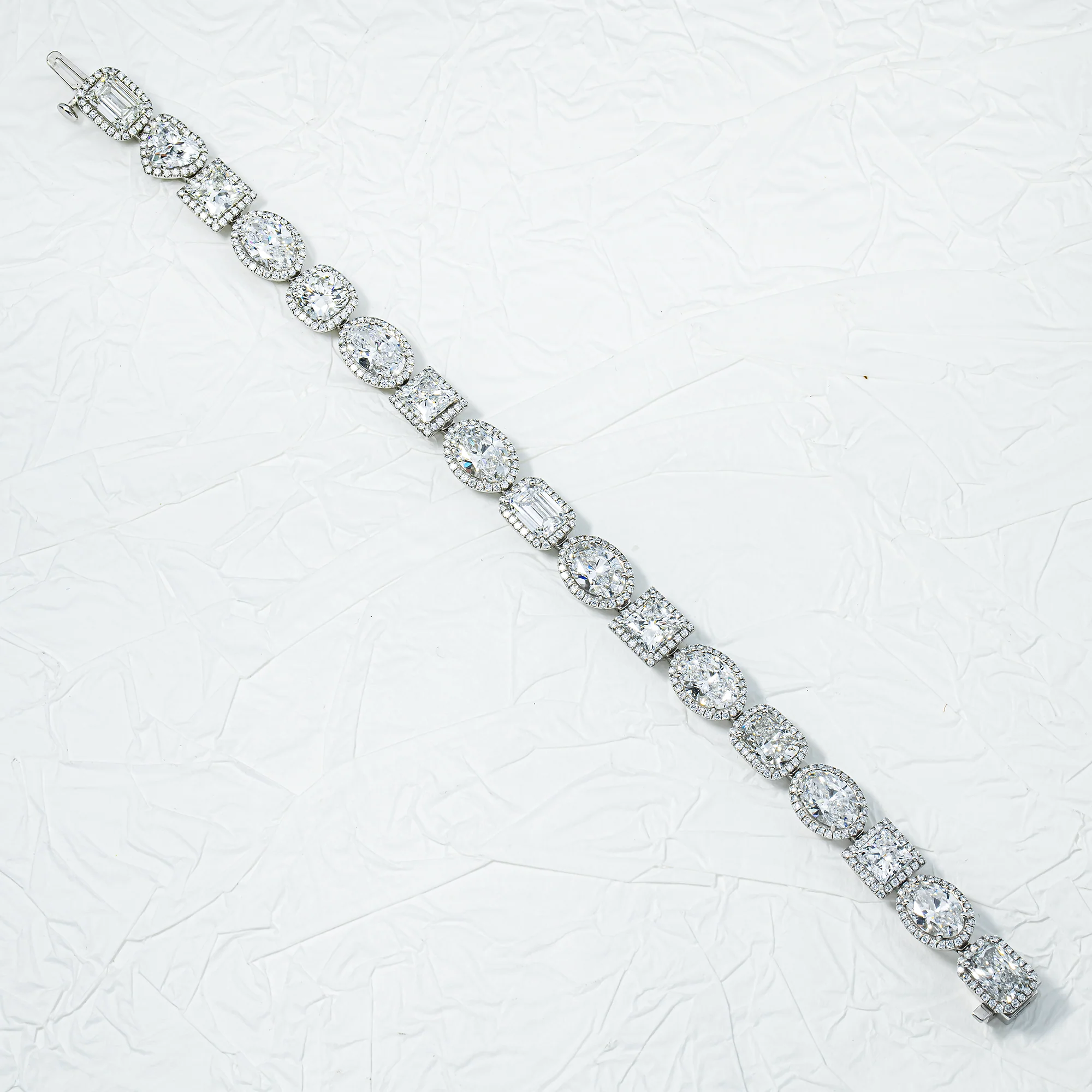 Platinum Multi Cut Diamond Satellite Bracelet 27.75ct - Image 3