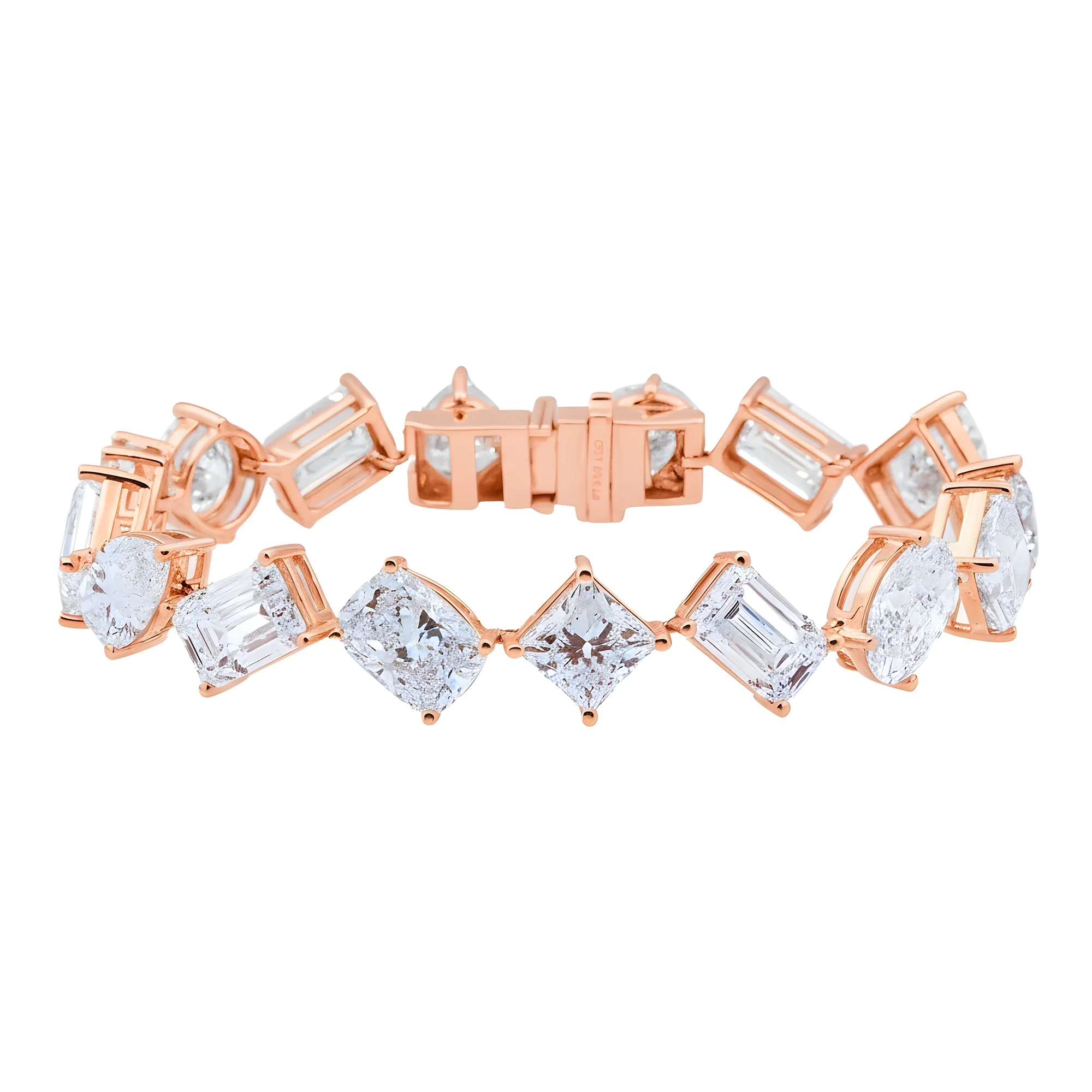 Platinum Multi Cut Diamond Satellite Bracelet 52.89ct - Image 10