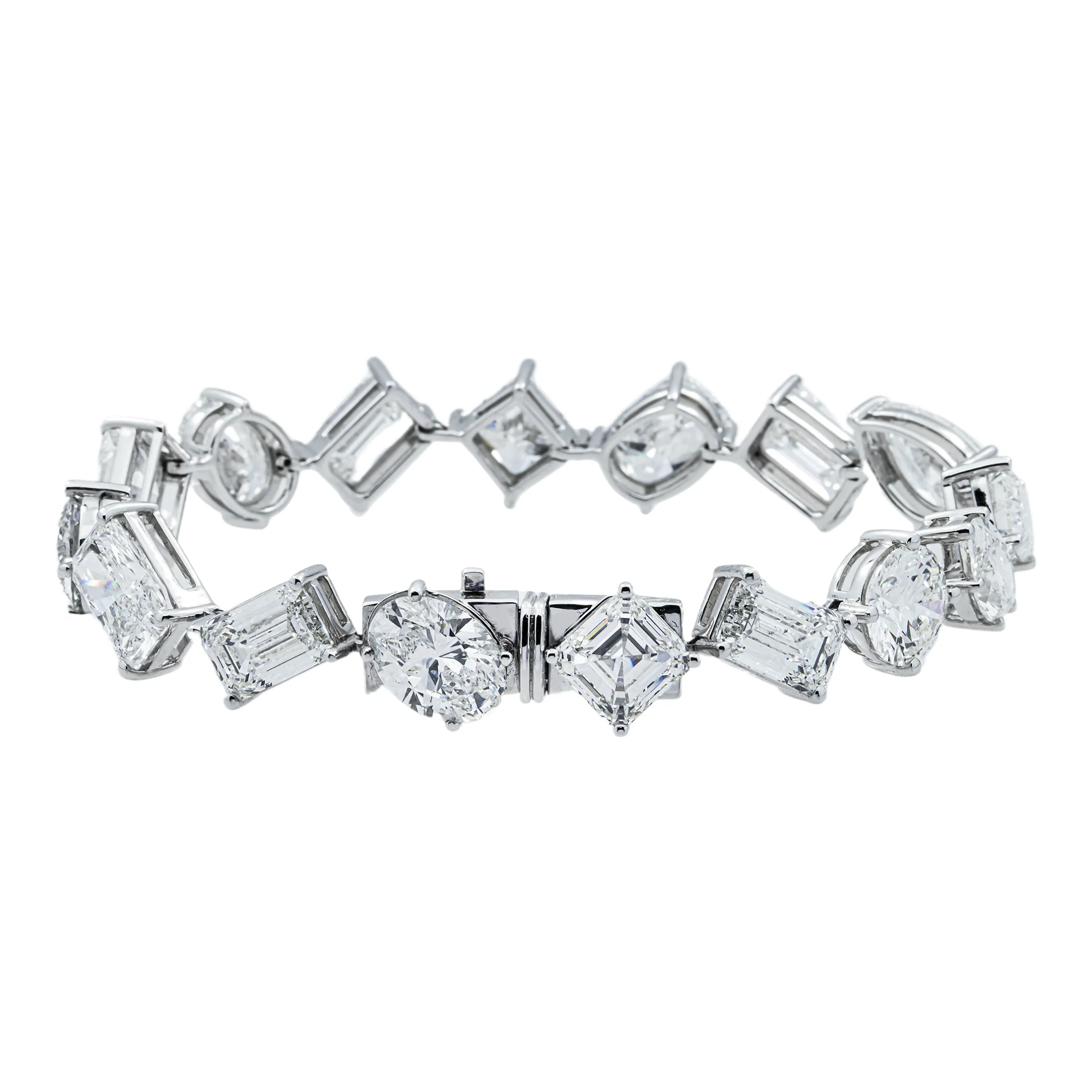 Platinum Multi Cut Diamond Satellite Bracelet 52.89ct - Image 4