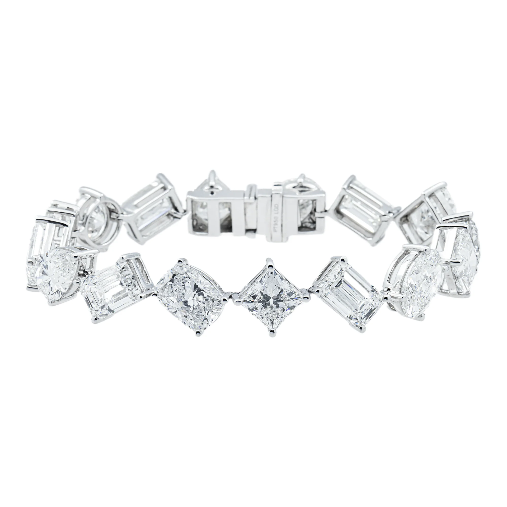 Platinum Multi Cut Diamond Satellite Bracelet 52.89ct - Image 5