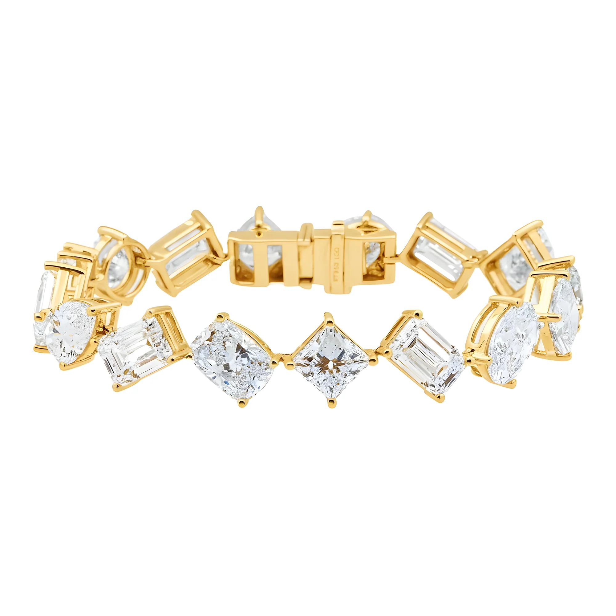 Platinum Multi Cut Diamond Satellite Bracelet 52.89ct - Image 8