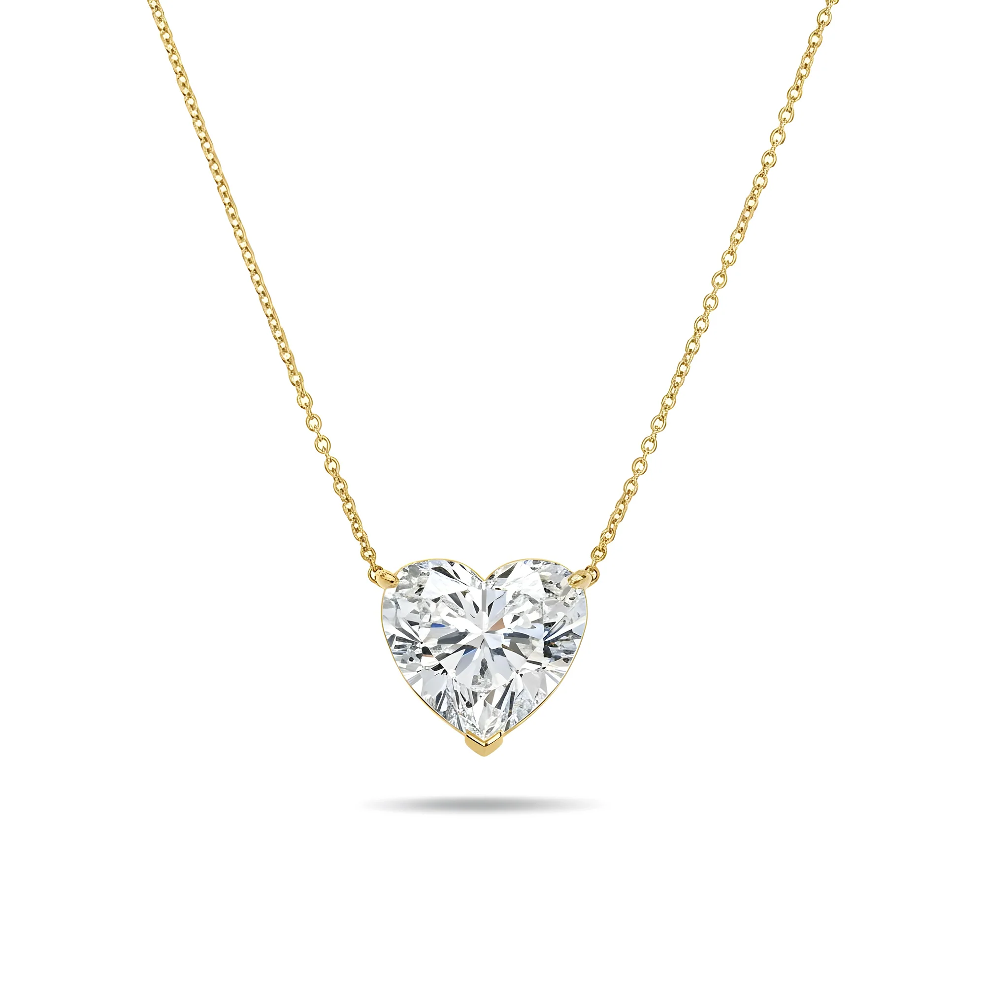 IGI Platinum Solitaire Heart Cut Diamond Pendant & Chain Necklace 13.16ct - Image 5