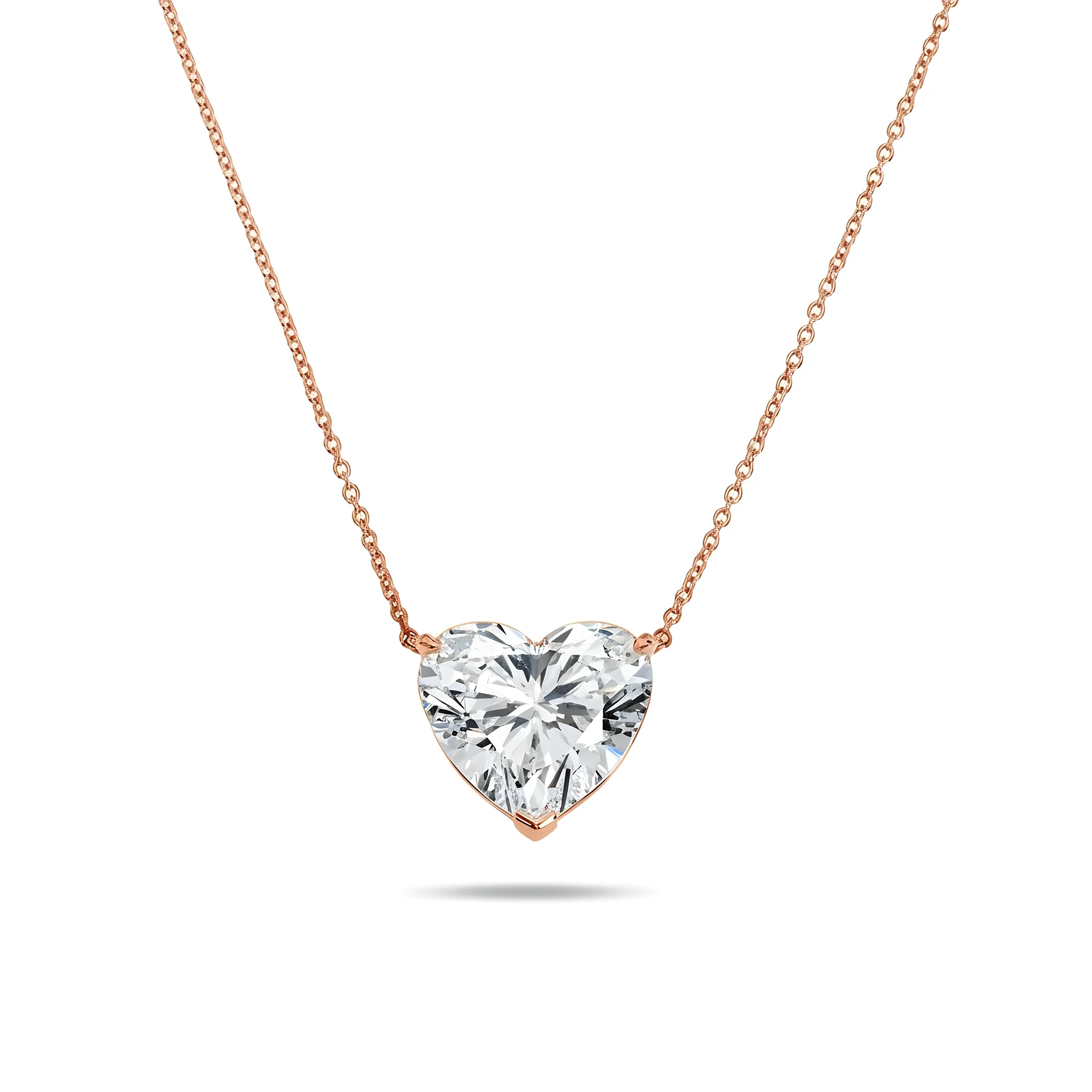 IGI Platinum Solitaire Heart Cut Diamond Pendant & Chain Necklace 13.16ct - Image 7