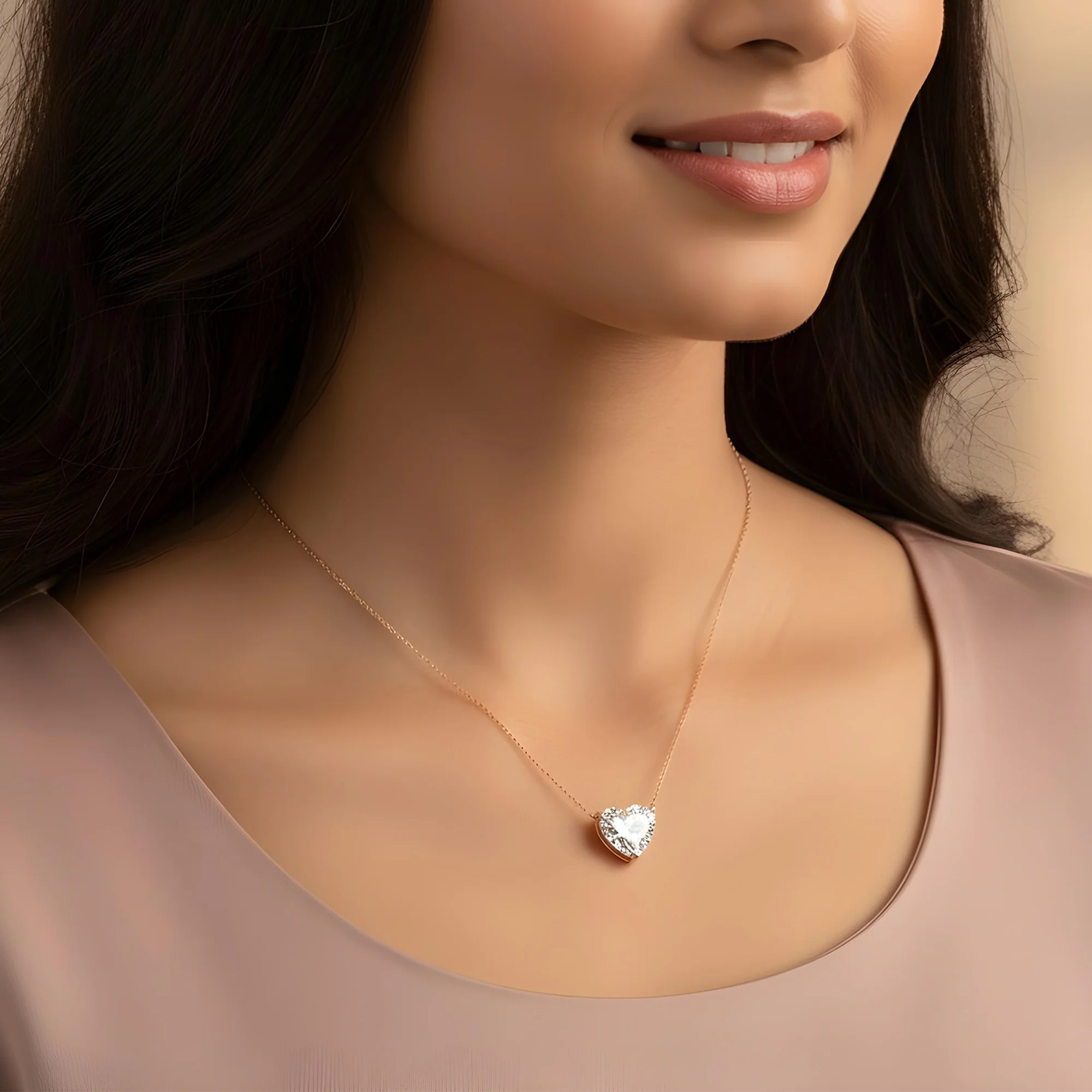 IGI Platinum Solitaire Heart Cut Diamond Pendant & Chain Necklace 13.16ct - Image 8