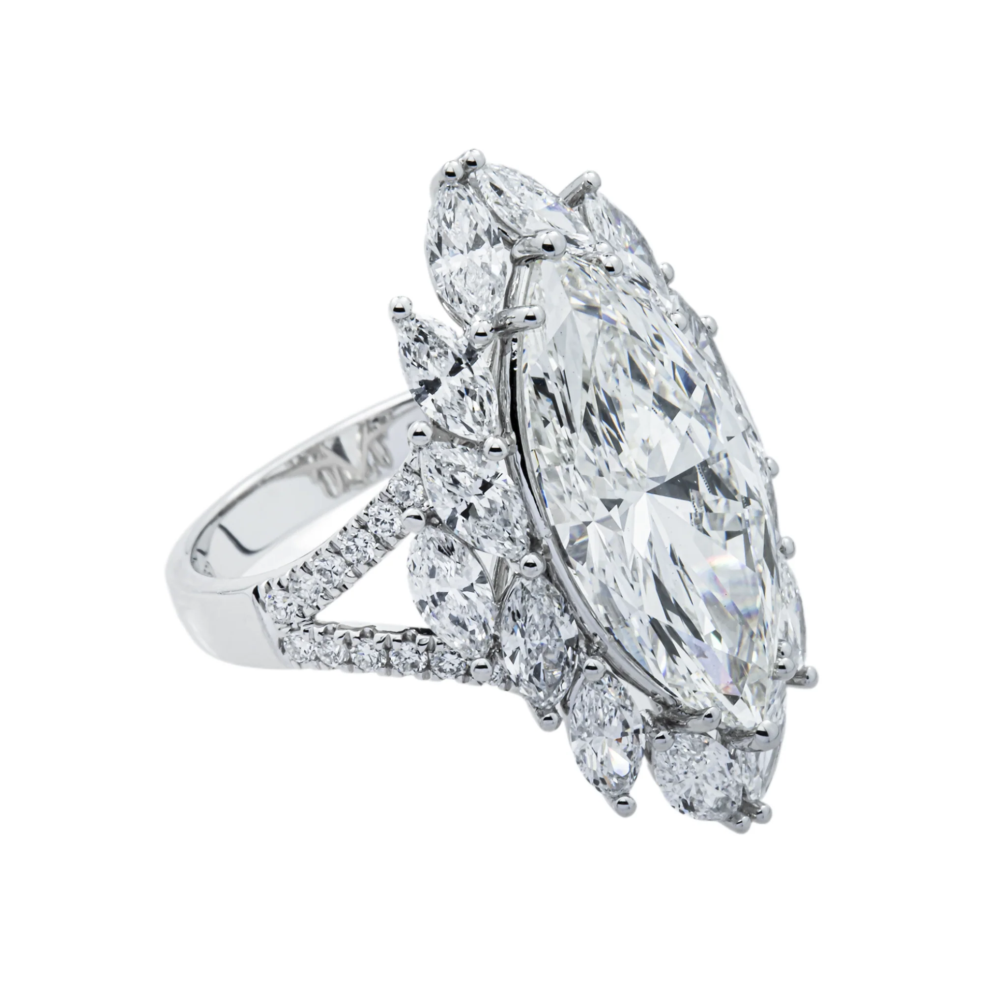 The Empress - 18K White Gold Marquise Cut Diamond Ring 7.84ctw - Image 5