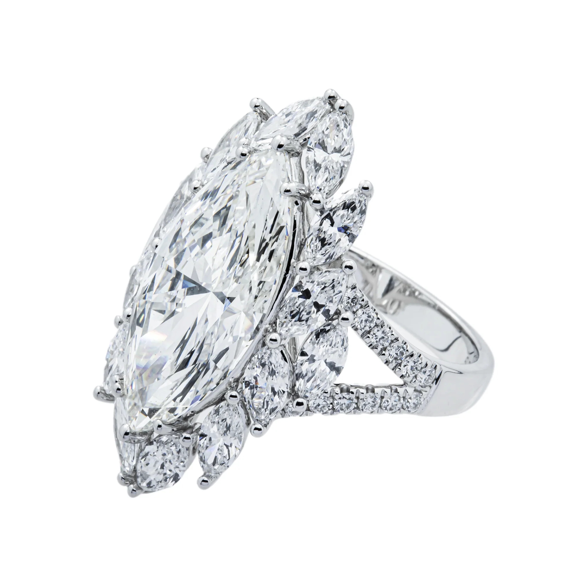 The Empress - 18K White Gold Marquise Cut Diamond Ring 7.84ctw - Image 7