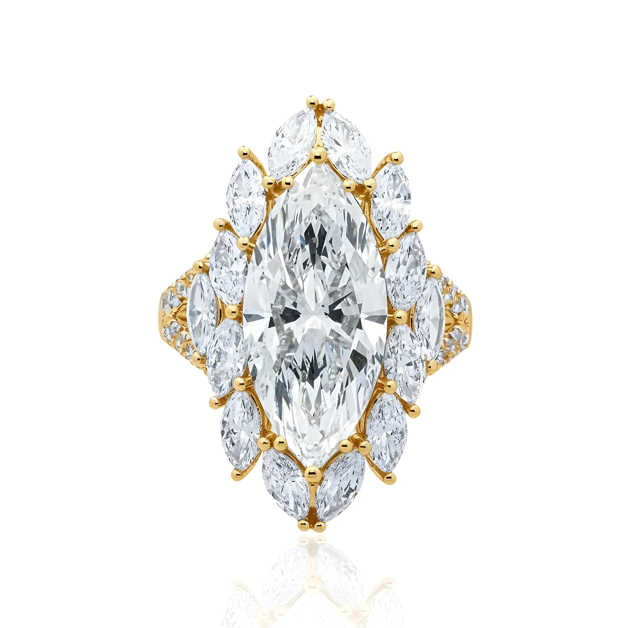 The Empress - 18K White Gold Marquise Cut Diamond Ring 7.84ctw - Image 8