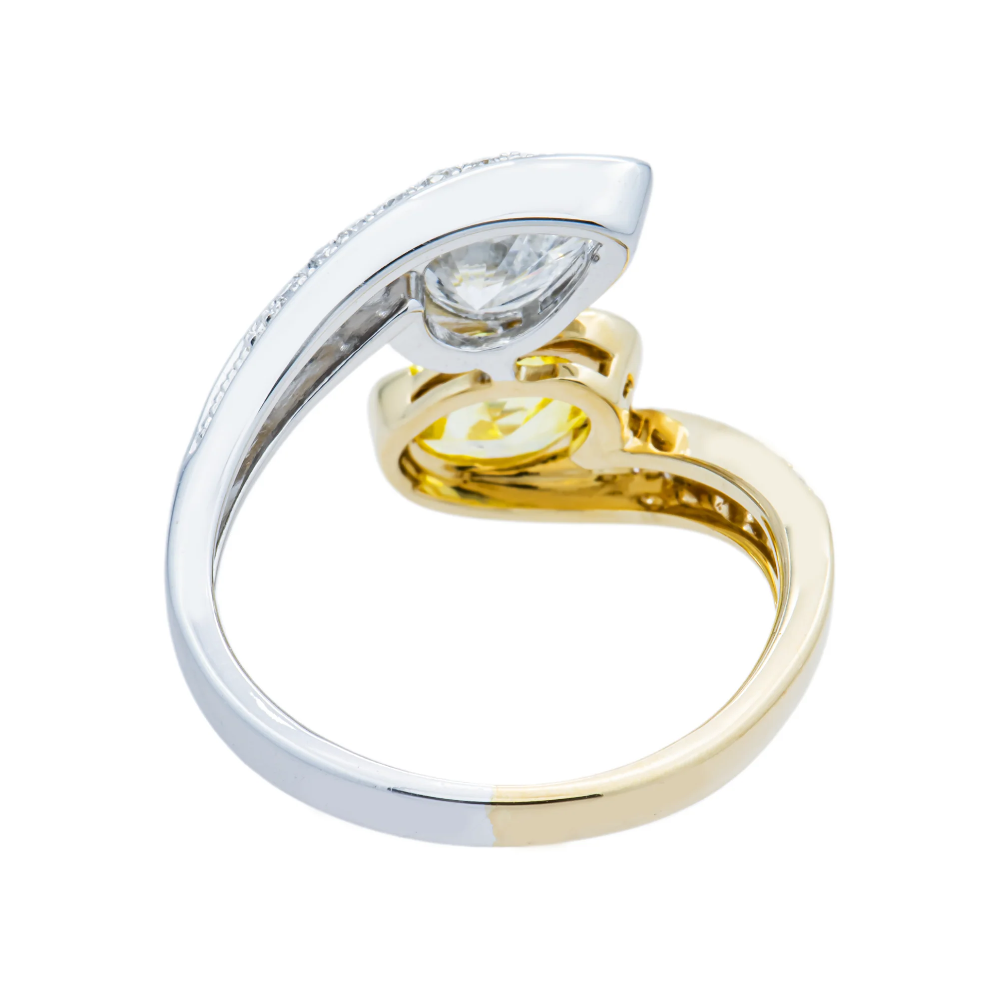Two Tone Fancy Yellow & White Diamond Wrap Ring 2.22ctw - Image 3