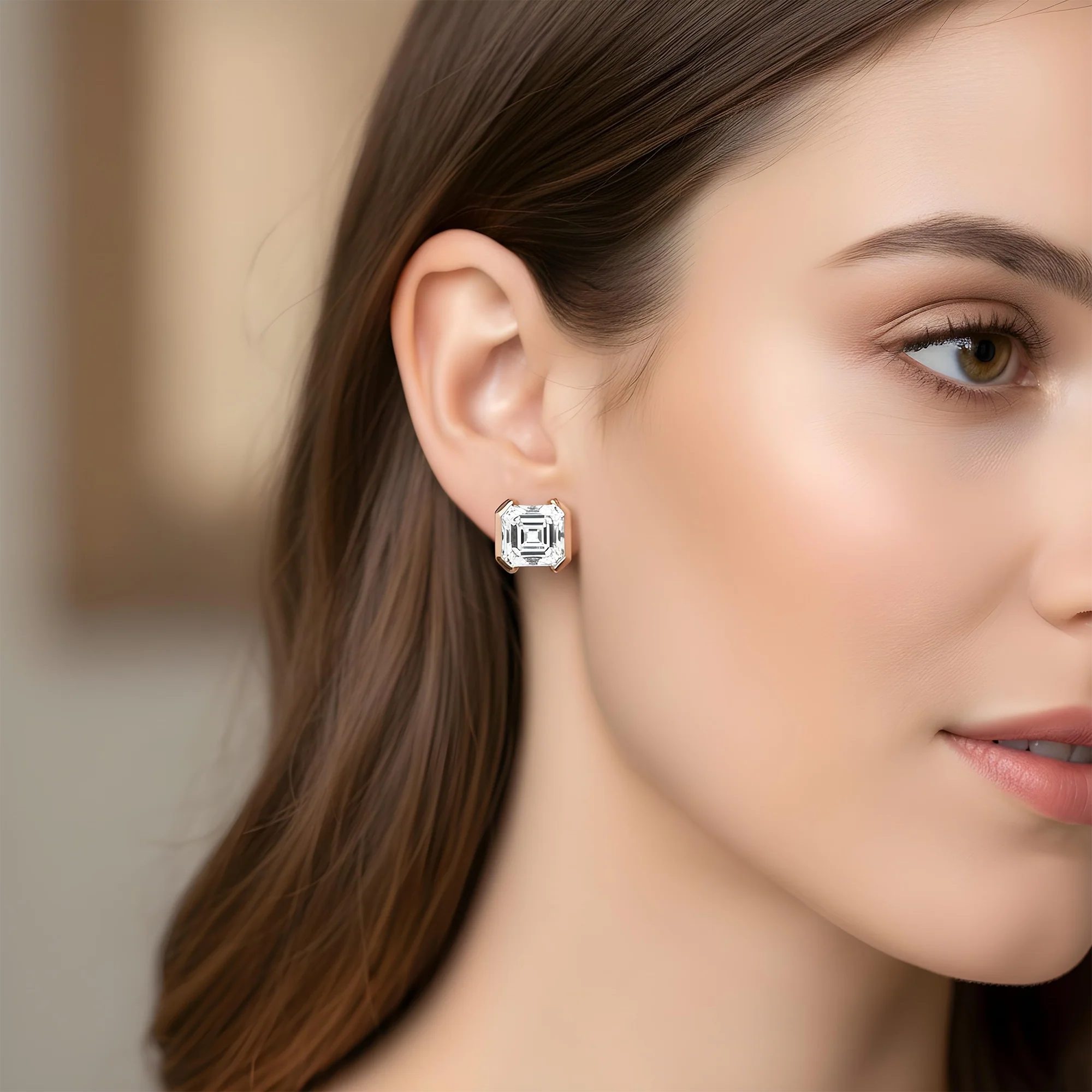 White Gold Asscher Cut Diamond Stud Earrings 1.87ctw - Image 8