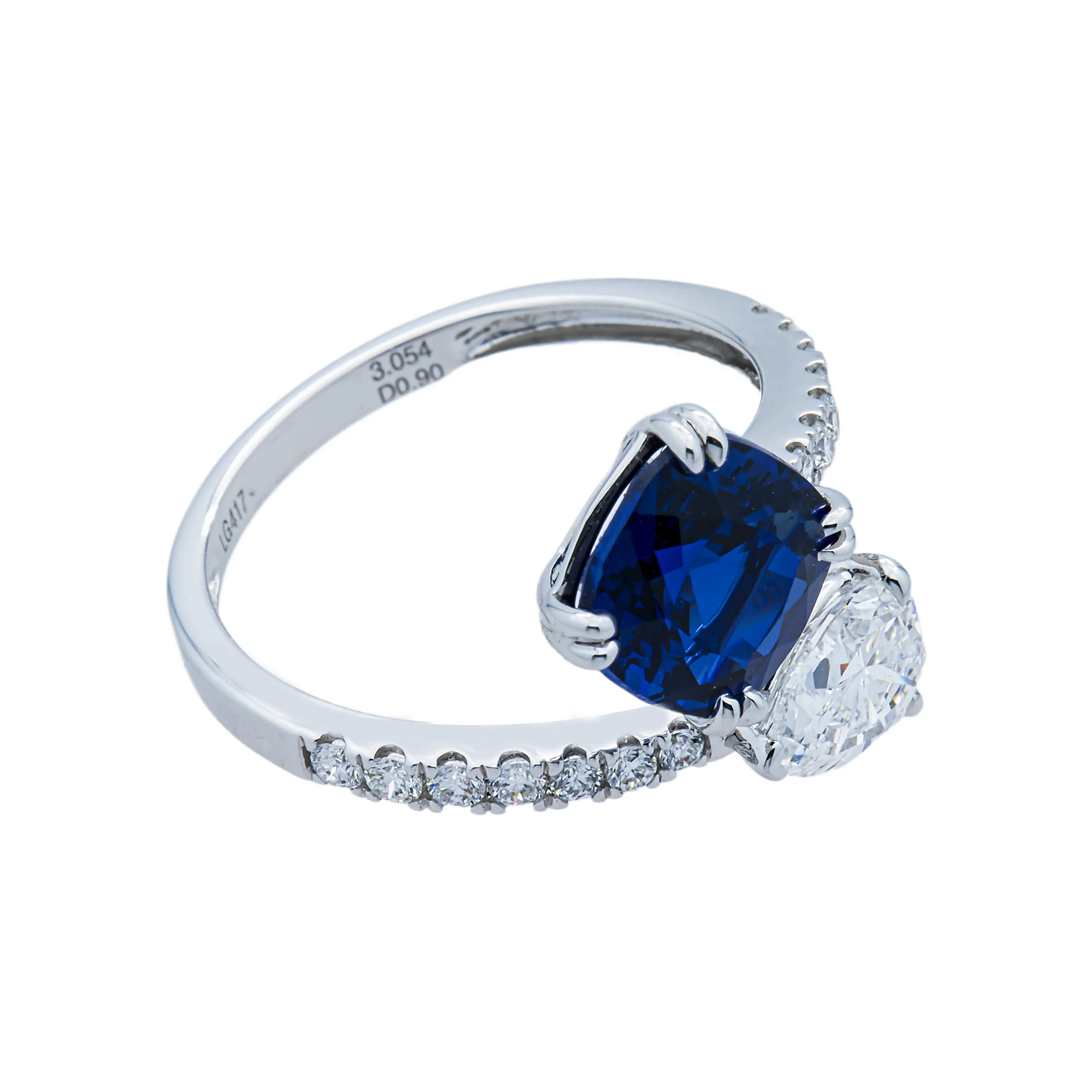 White Gold Sapphire & Diamond Wrap Ring 4.23ctw - Image 3