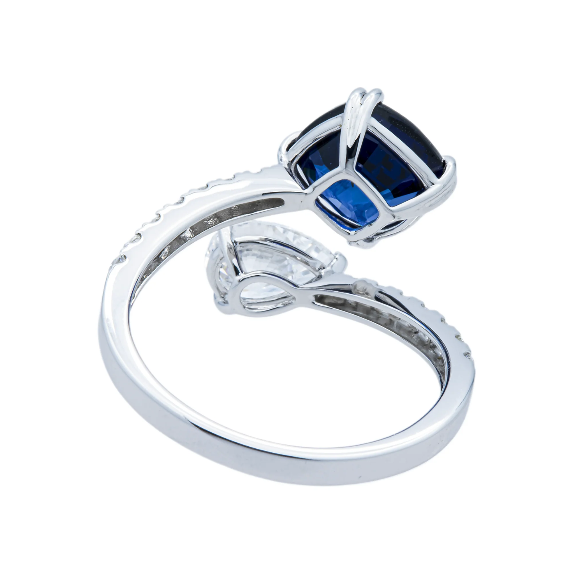 White Gold Sapphire & Diamond Wrap Ring 4.23ctw - Image 5