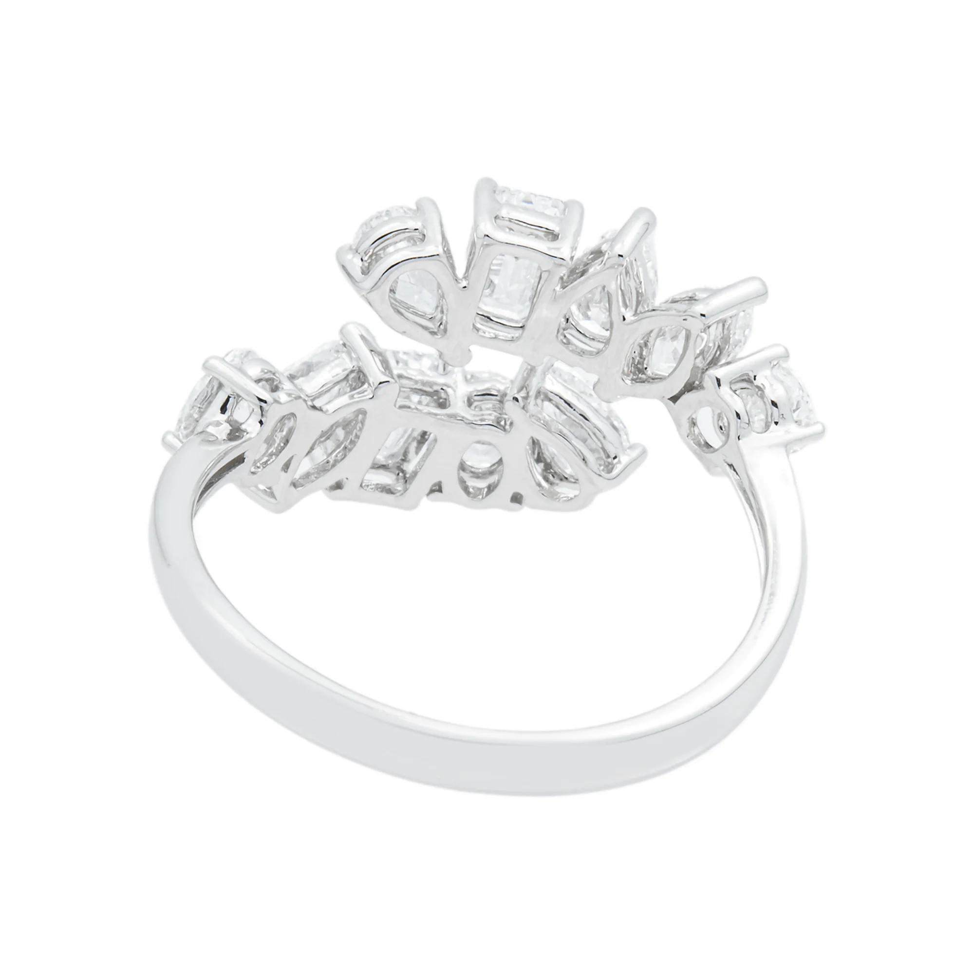 White Gold Multi Cut Diamond Wrap Ring 1.64ct - Image 4