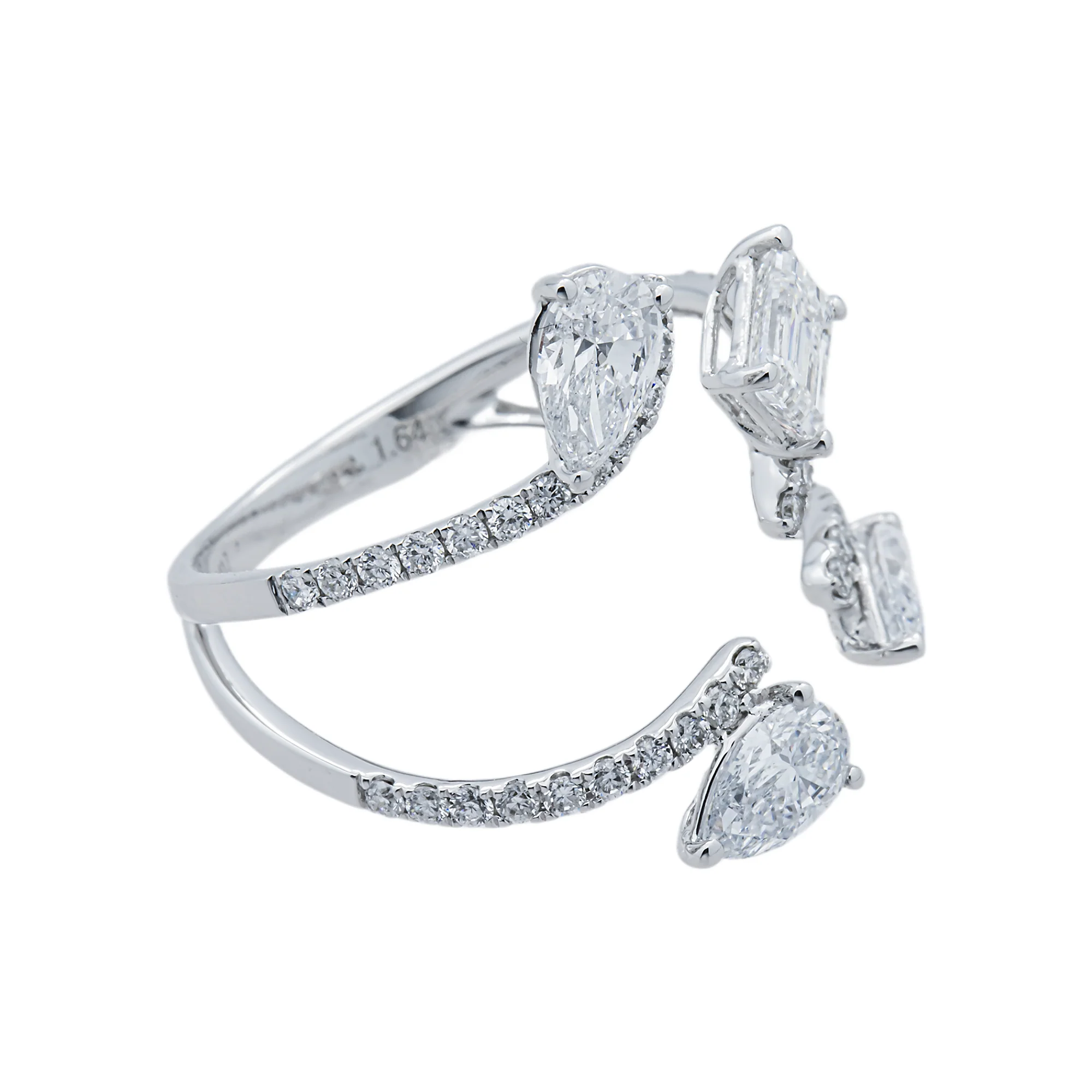 White Gold Floating Multi Shape Diamond Ring 2.05ct - Image 3