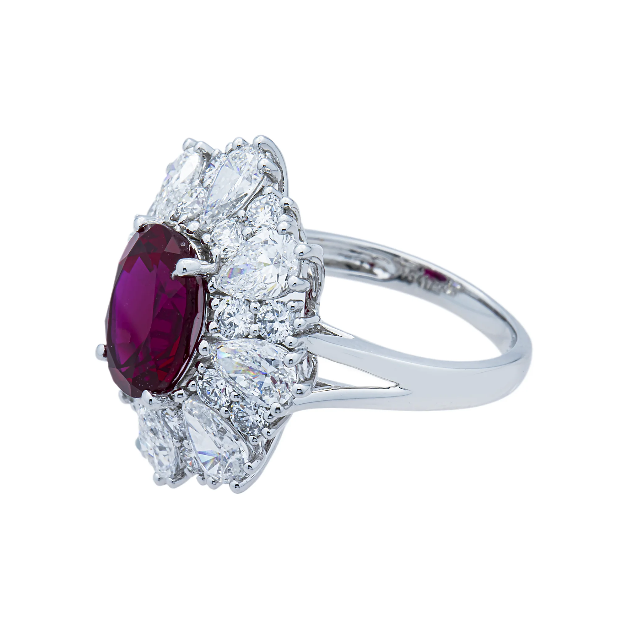 White Gold Ruby & Diamond Ring 7.19ctw - Image 4